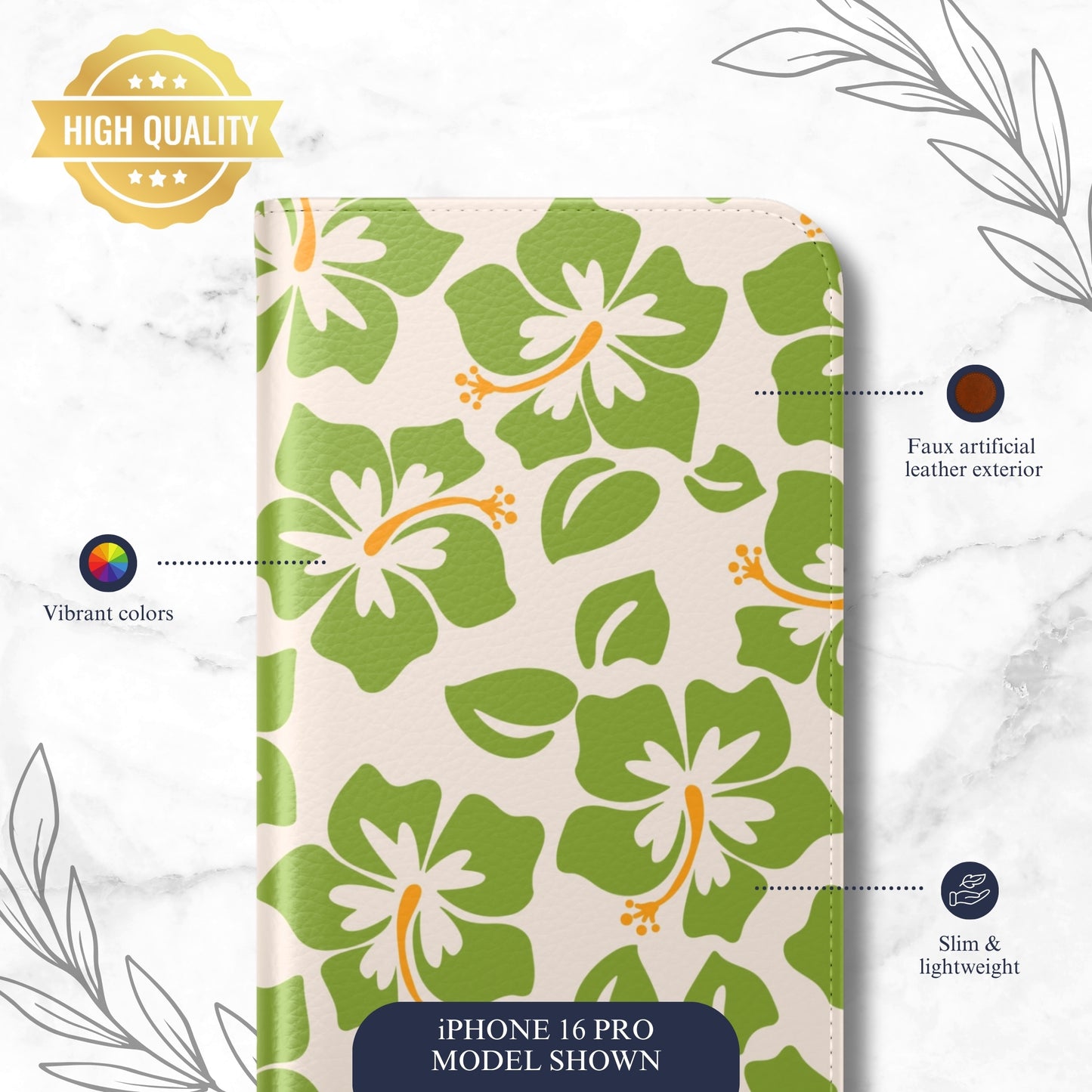Blossom Bay - iPhone Flip Case Wallet, Leather Folio Case Phone Case-aesthetic phone case-shockproof phone case-cute phone case-designer phone case-elegant phone case-luxury phone case-phone accessories-fashion accessory