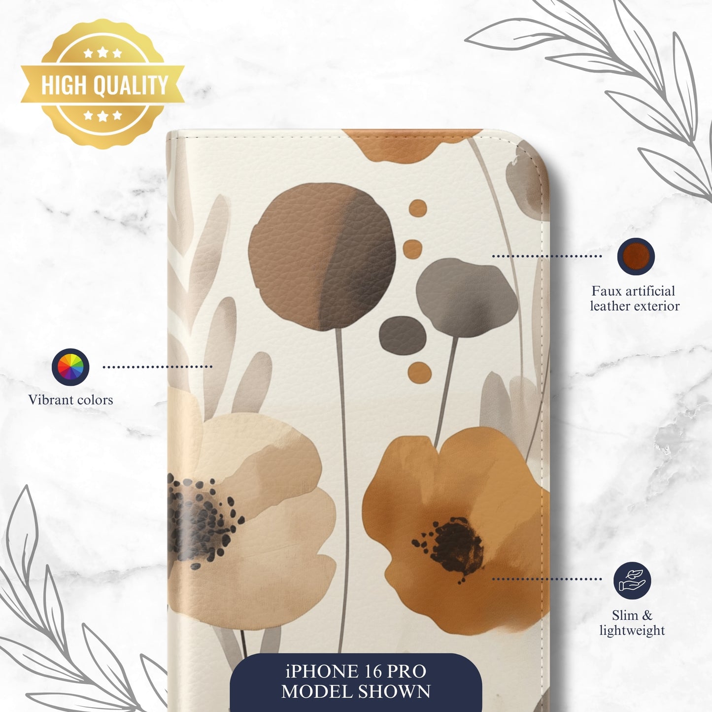 Terranova - iPhone Flip Case Wallet, Leather Folio Case Phone Case-aesthetic phone case-shockproof phone case-cute phone case-designer phone case-elegant phone case-luxury phone case-phone accessories-fashion accessory
