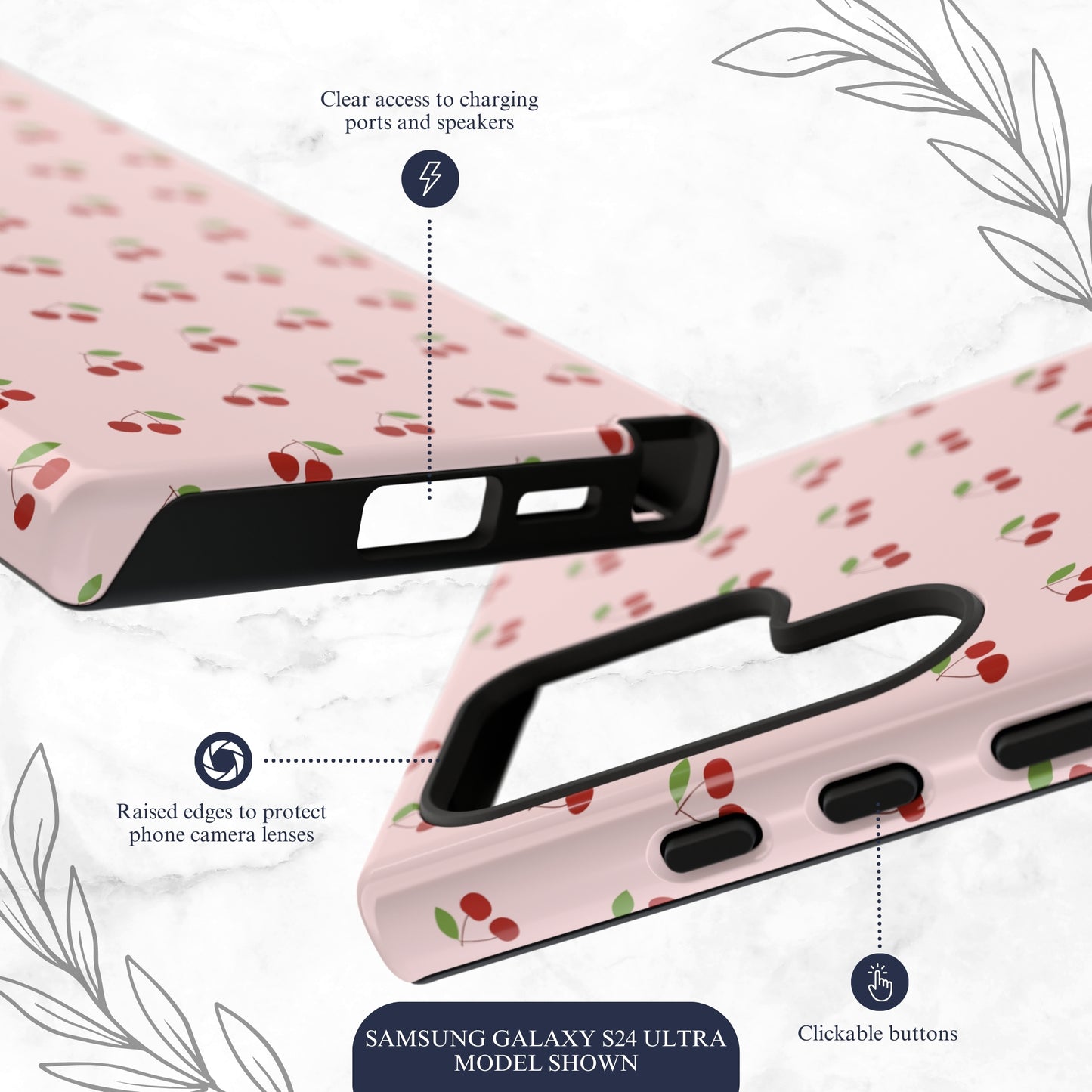 Cherry Crush - Samsung Galaxy Case Phone Case-aesthetic phone case-shockproof phone case-cute phone case-designer phone case-elegant phone case-luxury phone case-phone accessories-fashion accessory