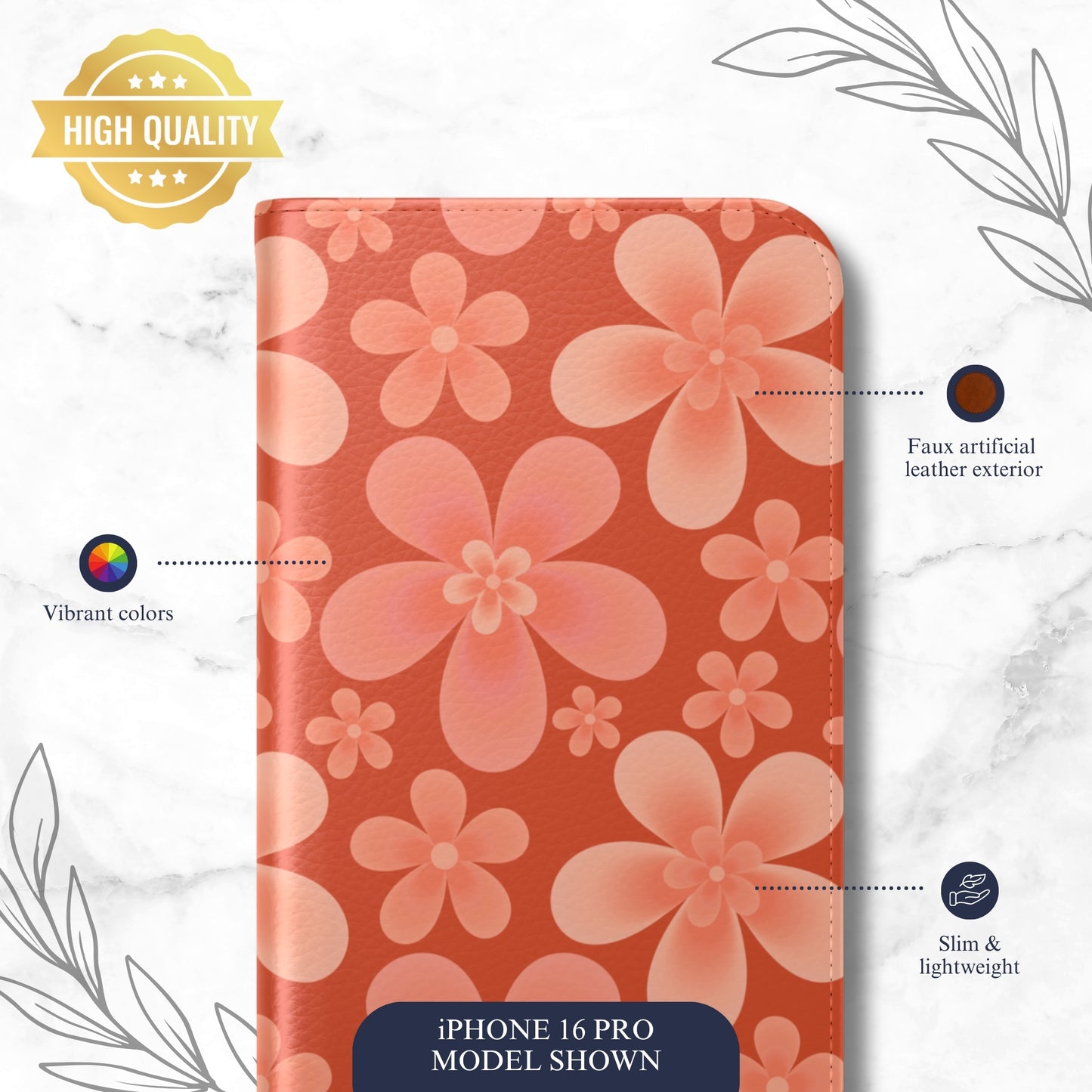 Heatwave - iPhone Flip Case Wallet, Leather Folio Case Phone Case-aesthetic phone case-shockproof phone case-cute phone case-designer phone case-elegant phone case-luxury phone case-phone accessories-fashion accessory