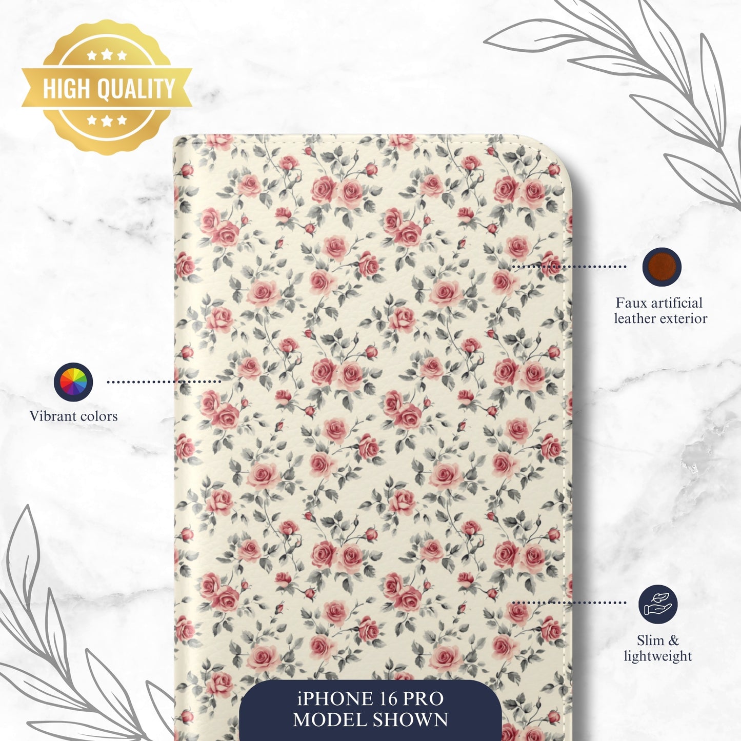 Cottage Charm - iPhone Flip Case Wallet, Leather Folio Case Phone Case-aesthetic phone case-shockproof phone case-cute phone case-designer phone case-elegant phone case-luxury phone case-phone accessories-fashion accessory