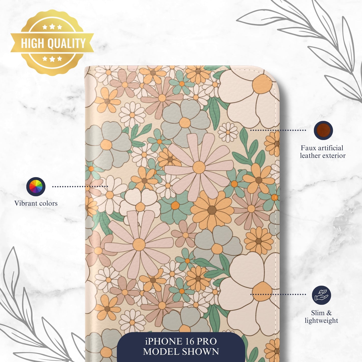 Sunny Day - iPhone Flip Case Wallet, Leather Folio Case Phone Case-aesthetic phone case-shockproof phone case-cute phone case-designer phone case-elegant phone case-luxury phone case-phone accessories-fashion accessory