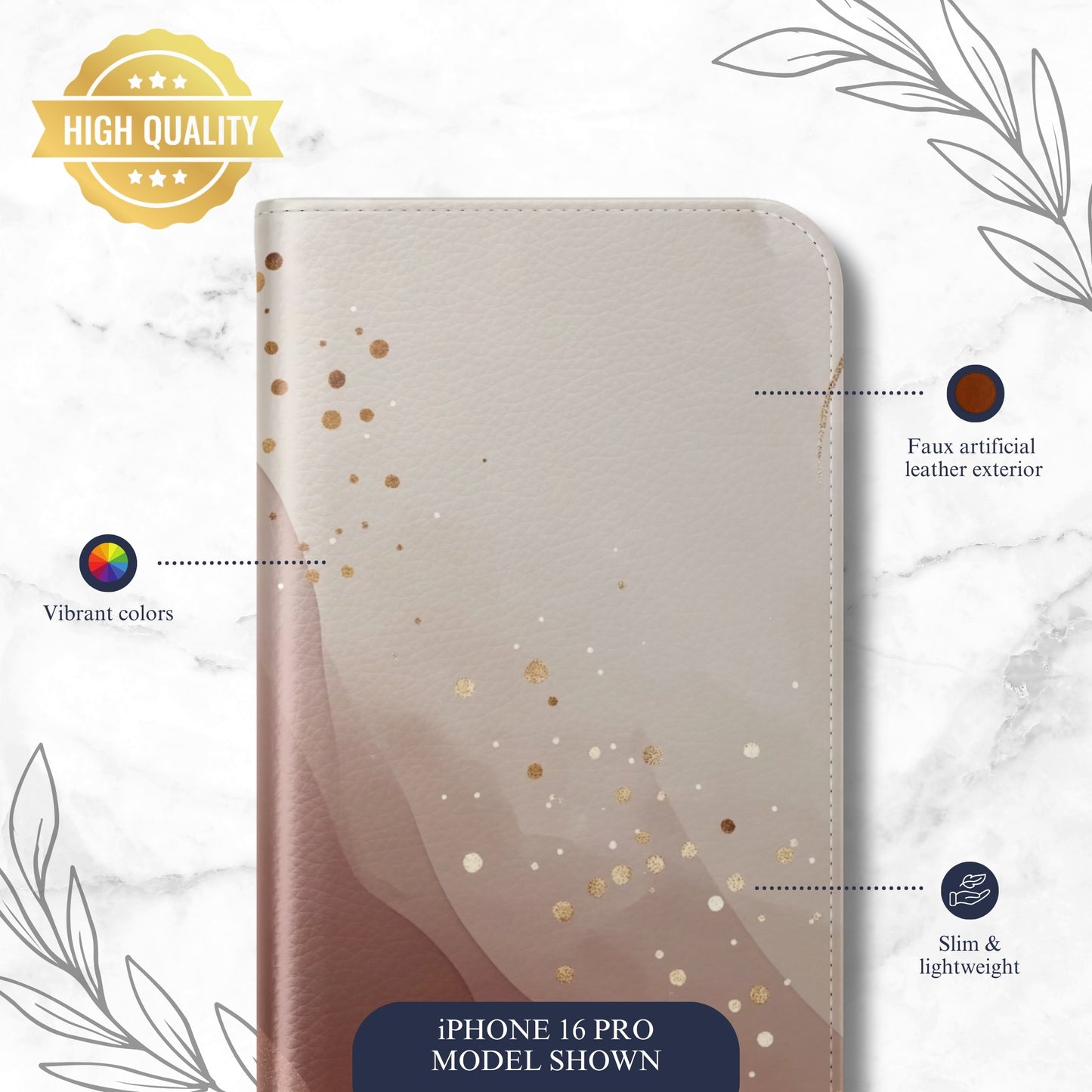 Mirage - iPhone Flip Case Wallet, Leather Folio Case Phone Case-aesthetic phone case-shockproof phone case-cute phone case-designer phone case-elegant phone case-luxury phone case-phone accessories-fashion accessory