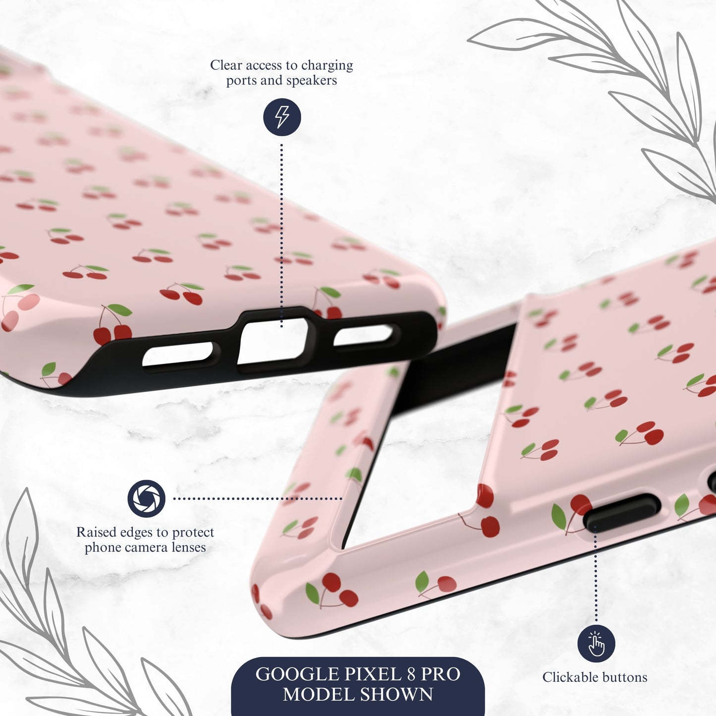 Cherry Crush - Google Pixel Case Phone Case-aesthetic phone case-shockproof phone case-cute phone case-designer phone case-elegant phone case-luxury phone case-phone accessories-fashion accessory