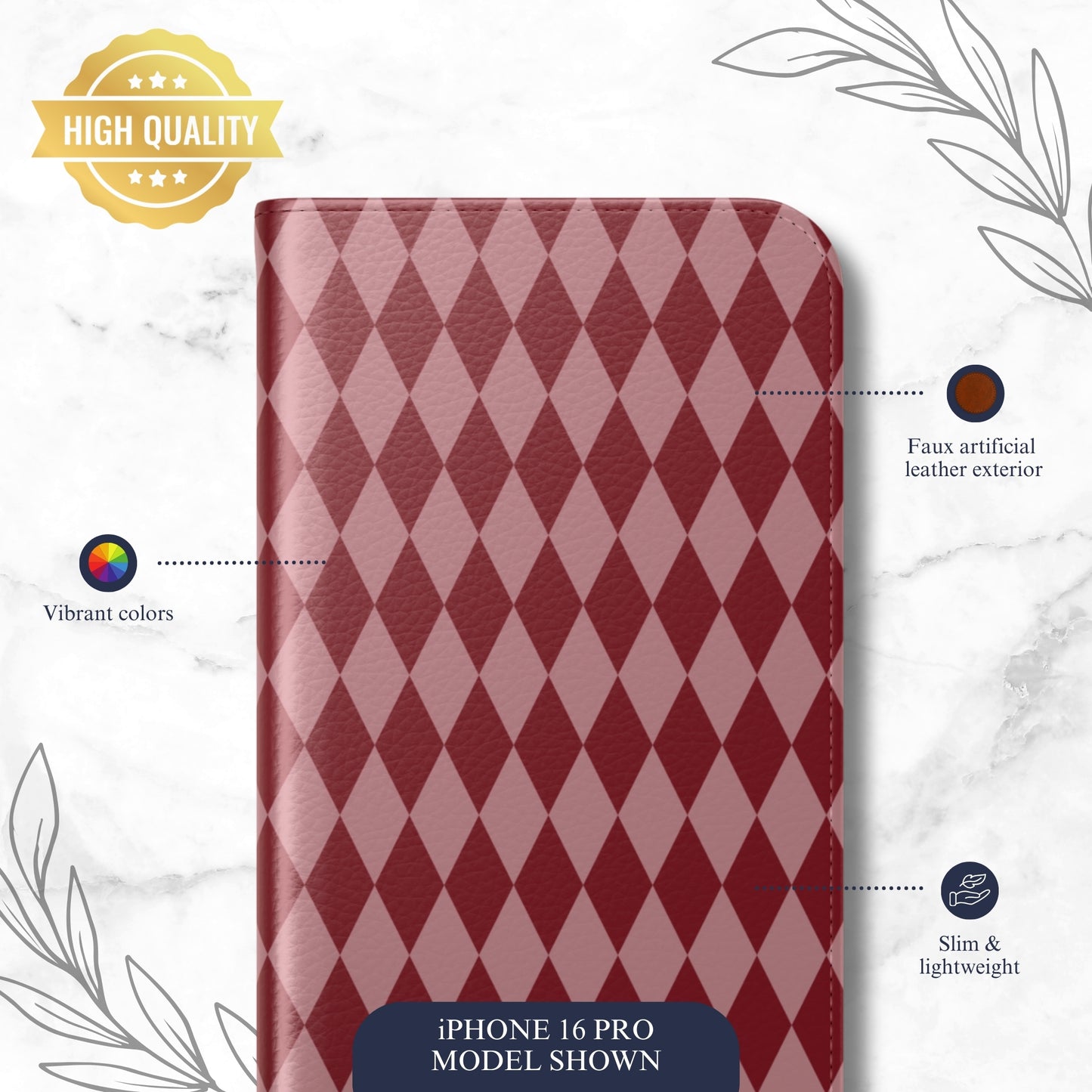 Cherry Jester - iPhone Flip Case Wallet, Leather Folio Case Phone Case-aesthetic phone case-shockproof phone case-cute phone case-designer phone case-elegant phone case-luxury phone case-phone accessories-fashion accessory