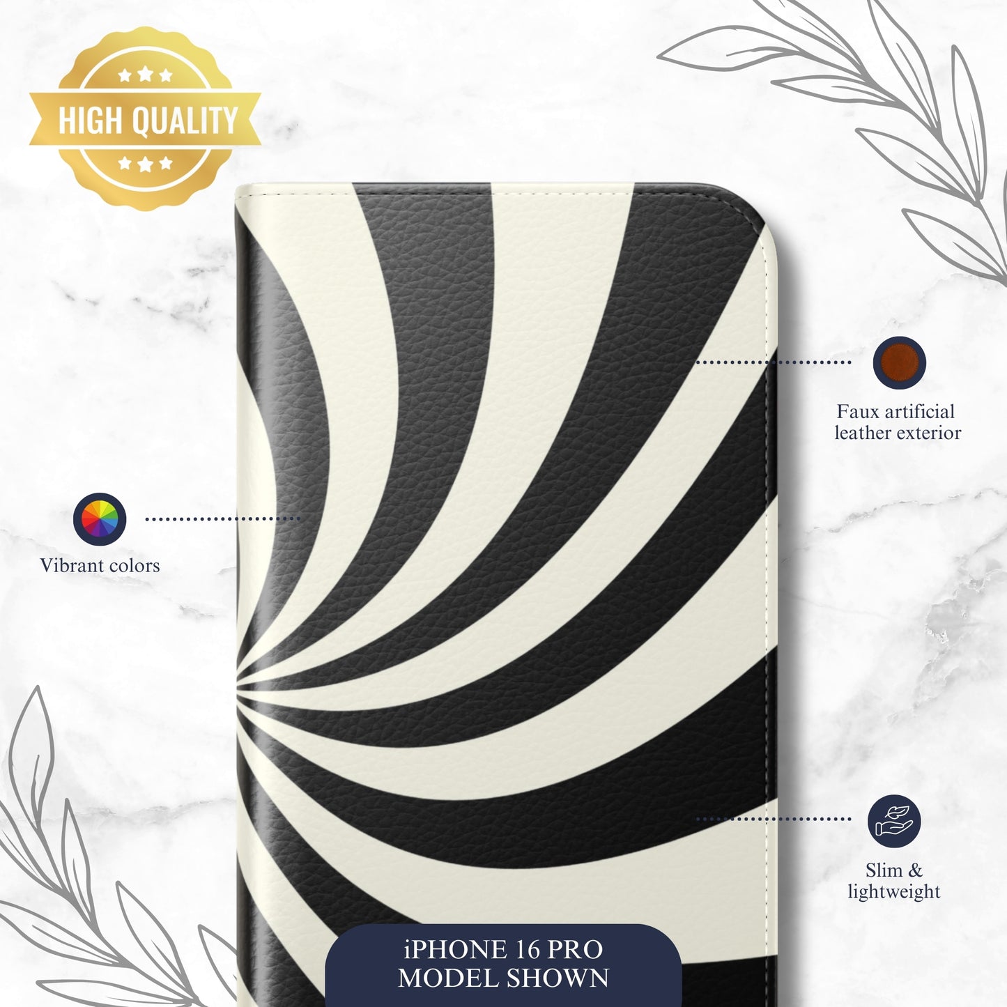 Eternal Loop - iPhone Flip Case Wallet, Leather Folio Case Phone Case-aesthetic phone case-shockproof phone case-cute phone case-designer phone case-elegant phone case-luxury phone case-phone accessories-fashion accessory