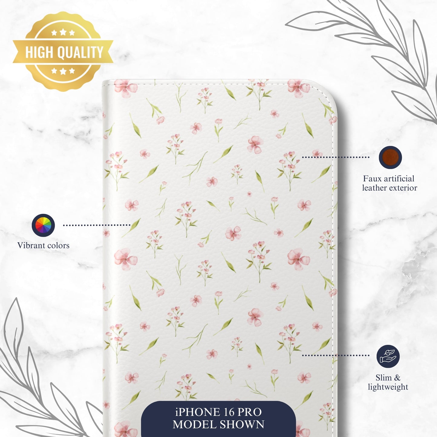 Gentle Wish - iPhone Flip Case Wallet, Leather Folio Case Phone Case-aesthetic phone case-shockproof phone case-cute phone case-designer phone case-elegant phone case-luxury phone case-phone accessories-fashion accessory