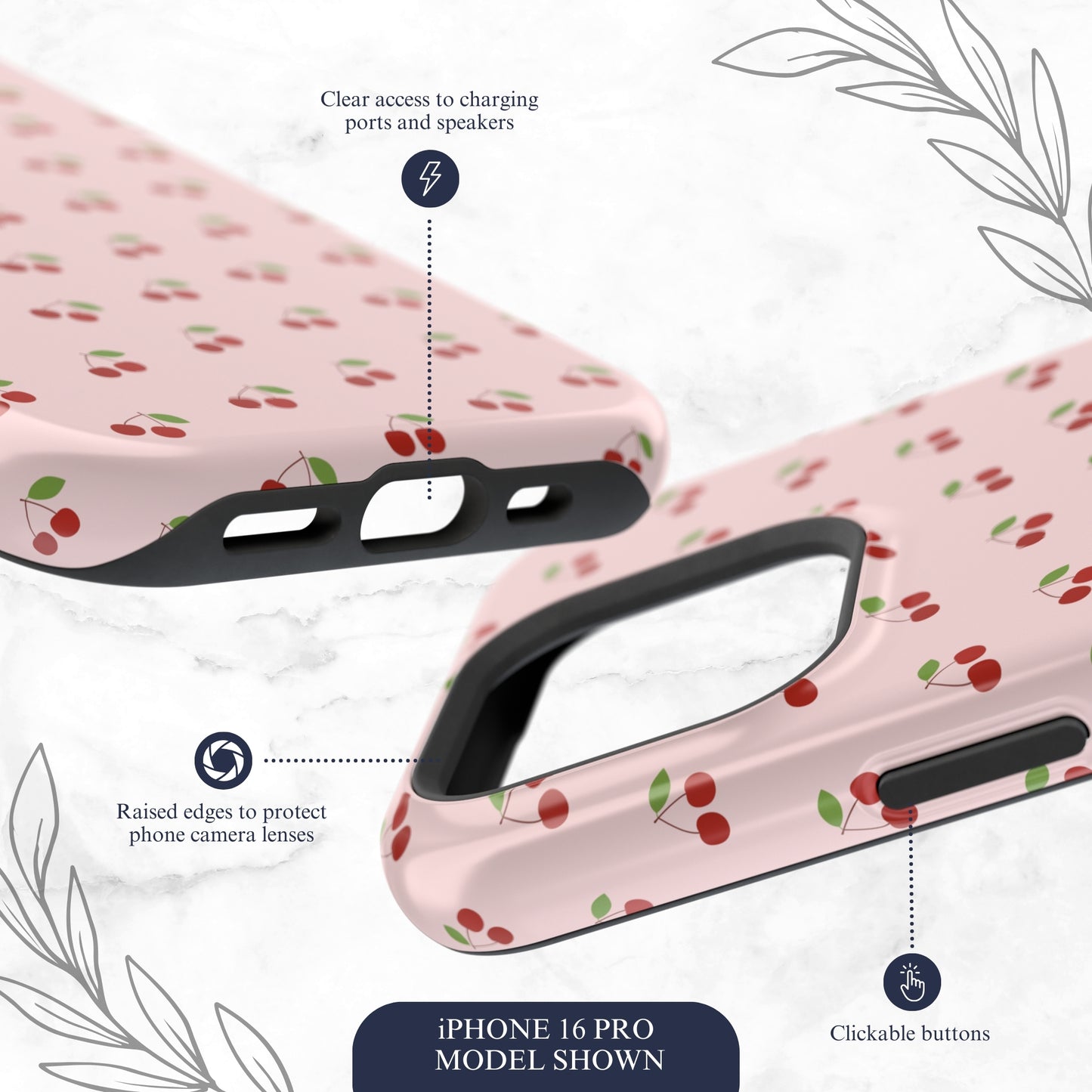 Cherry Crush - Magsafe iPhone Case Phone Case-aesthetic phone case-shockproof phone case-cute phone case-designer phone case-elegant phone case-luxury phone case-phone accessories-fashion accessory