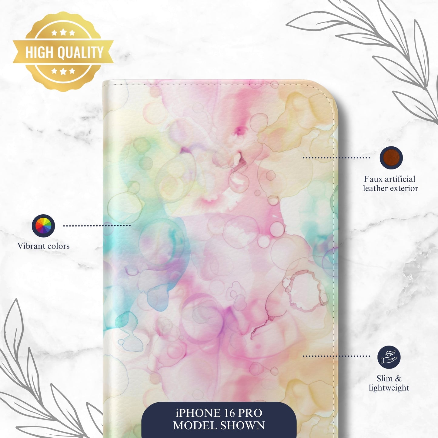 Bubble Bath - iPhone Flip Case Wallet, Leather Folio Case Phone Case-aesthetic phone case-shockproof phone case-cute phone case-designer phone case-elegant phone case-luxury phone case-phone accessories-fashion accessory