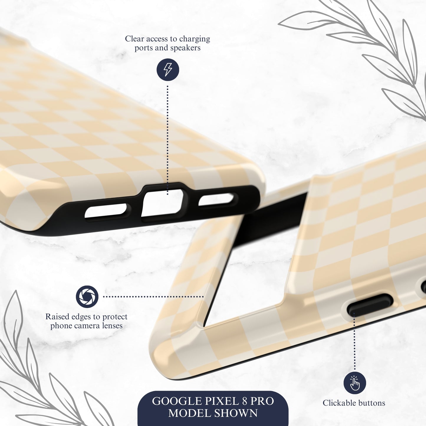 Tan Check - Google Pixel Case Phone Case-aesthetic phone case-shockproof phone case-cute phone case-designer phone case-elegant phone case-luxury phone case-phone accessories-fashion accessory