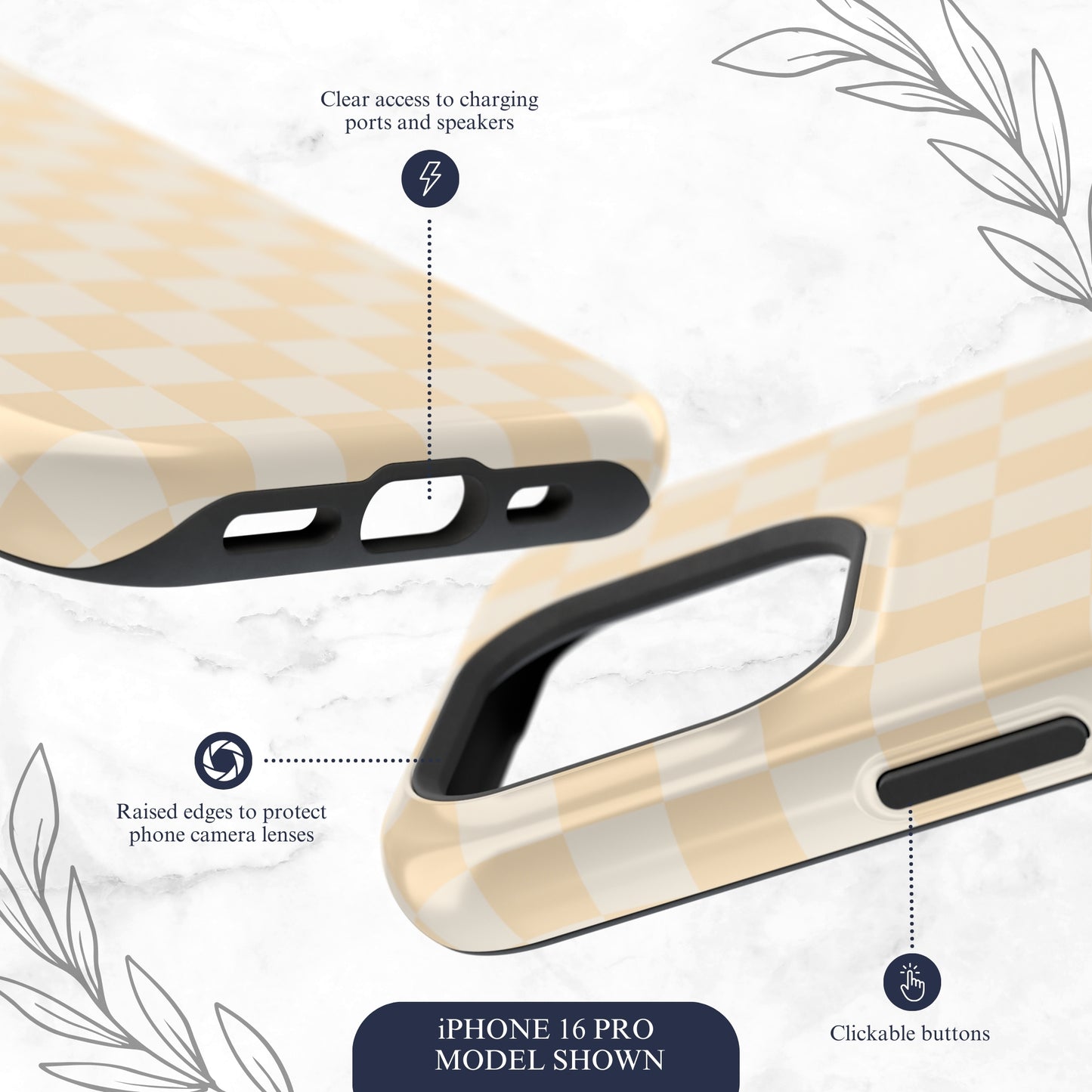 Tan Check - Magsafe iPhone Case Phone Case-aesthetic phone case-shockproof phone case-cute phone case-designer phone case-elegant phone case-luxury phone case-phone accessories-fashion accessory