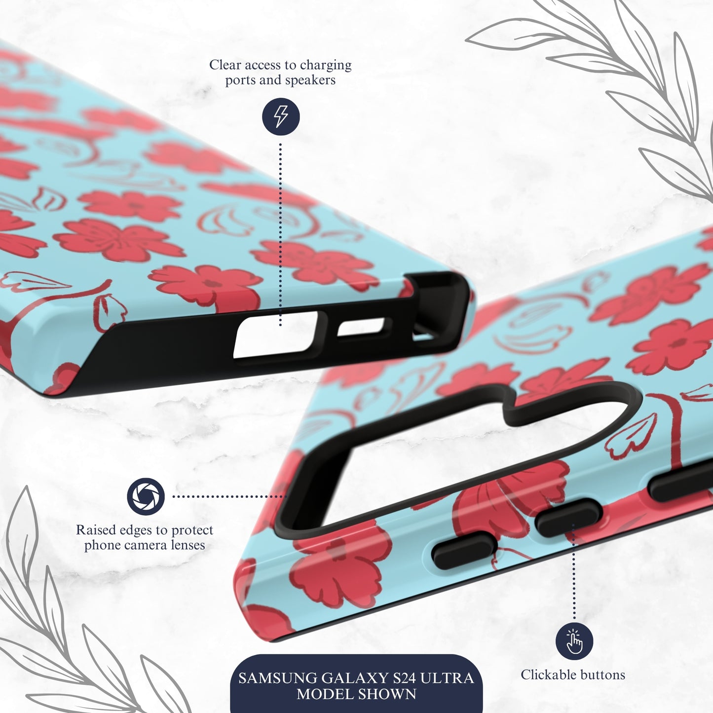 Floral Frenzy - Samsung Galaxy Case Phone Case-aesthetic phone case-shockproof phone case-cute phone case-designer phone case-elegant phone case-luxury phone case-phone accessories-fashion accessory
