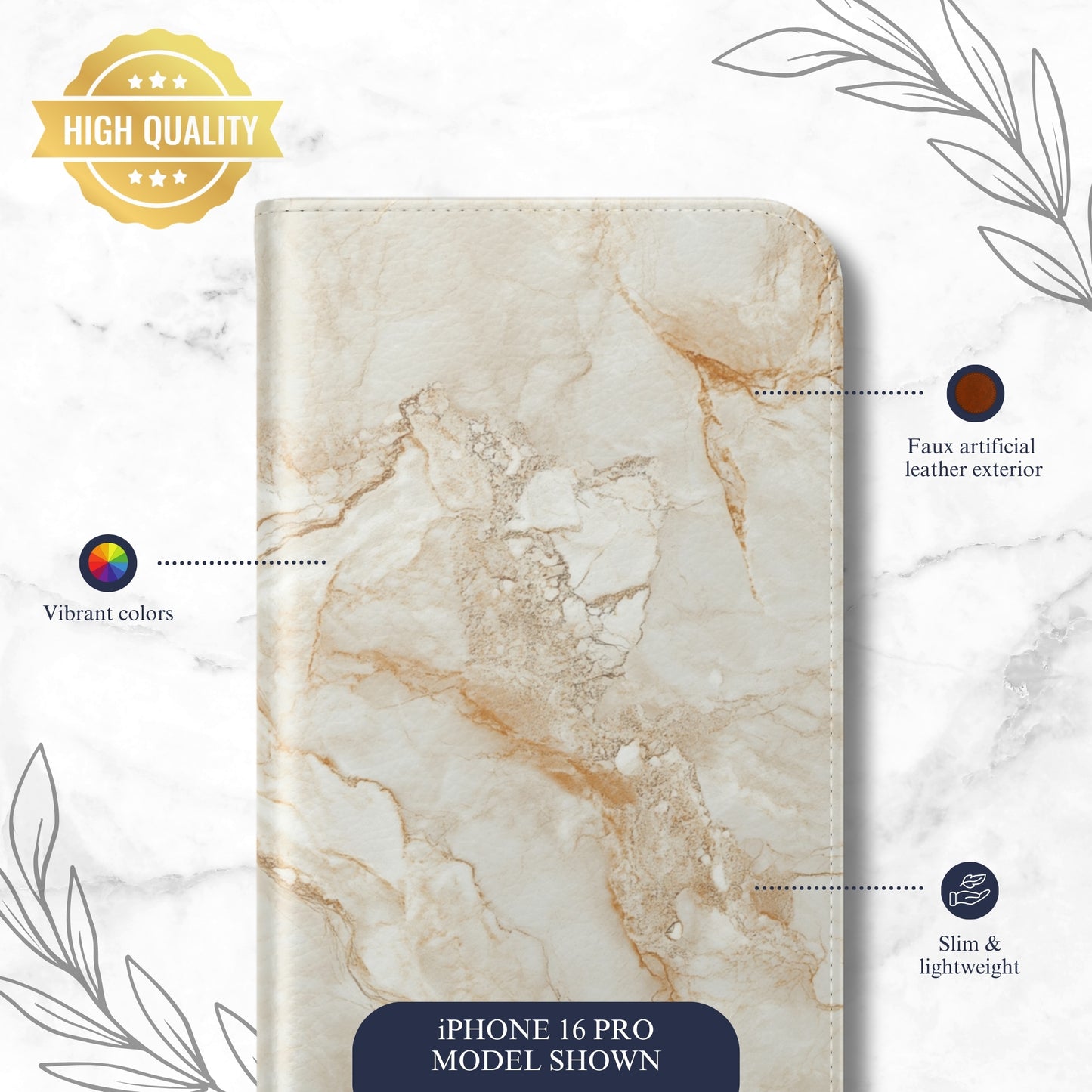 Sandstone - iPhone Flip Case Wallet, Leather Folio Case Phone Case-aesthetic phone case-shockproof phone case-cute phone case-designer phone case-elegant phone case-luxury phone case-phone accessories-fashion accessory