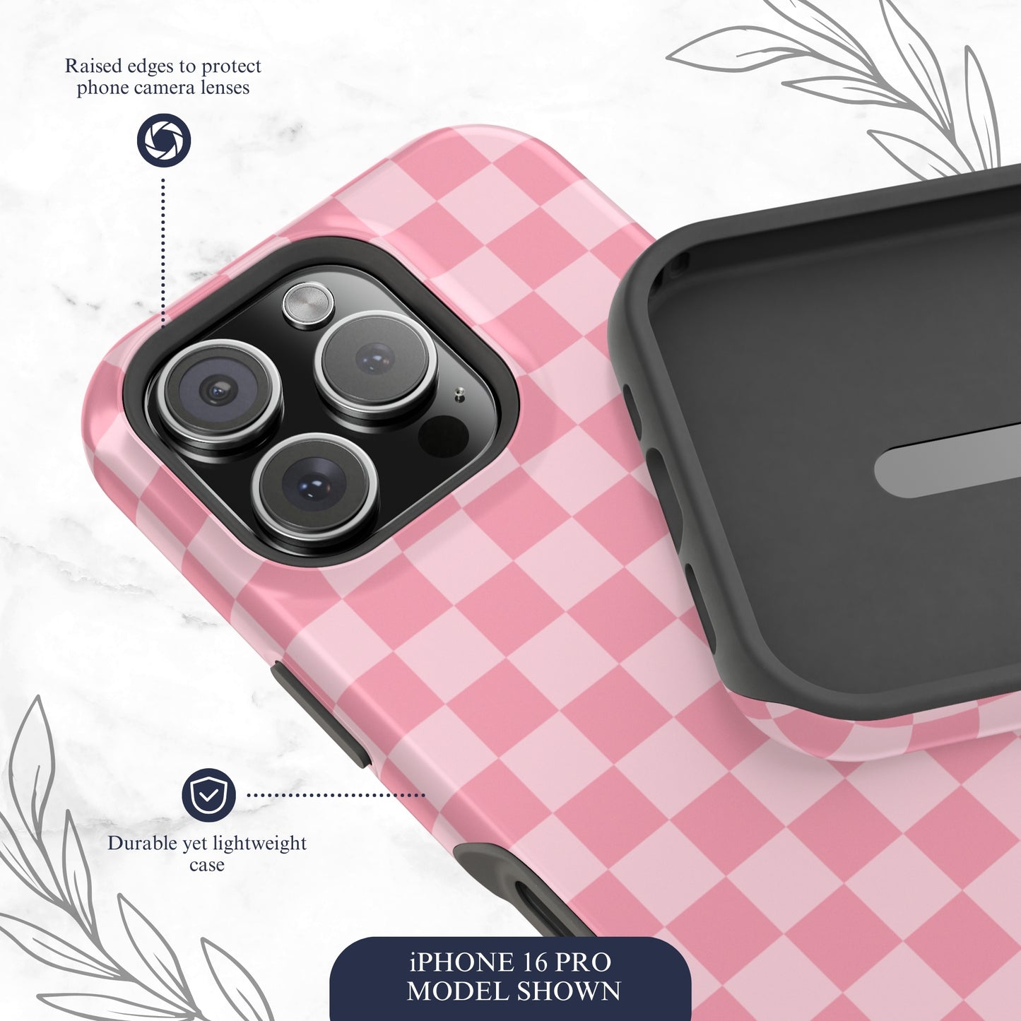 Blush Check - Magsafe iPhone Case Phone Case-aesthetic phone case-shockproof phone case-cute phone case-designer phone case-elegant phone case-luxury phone case-phone accessories-fashion accessory