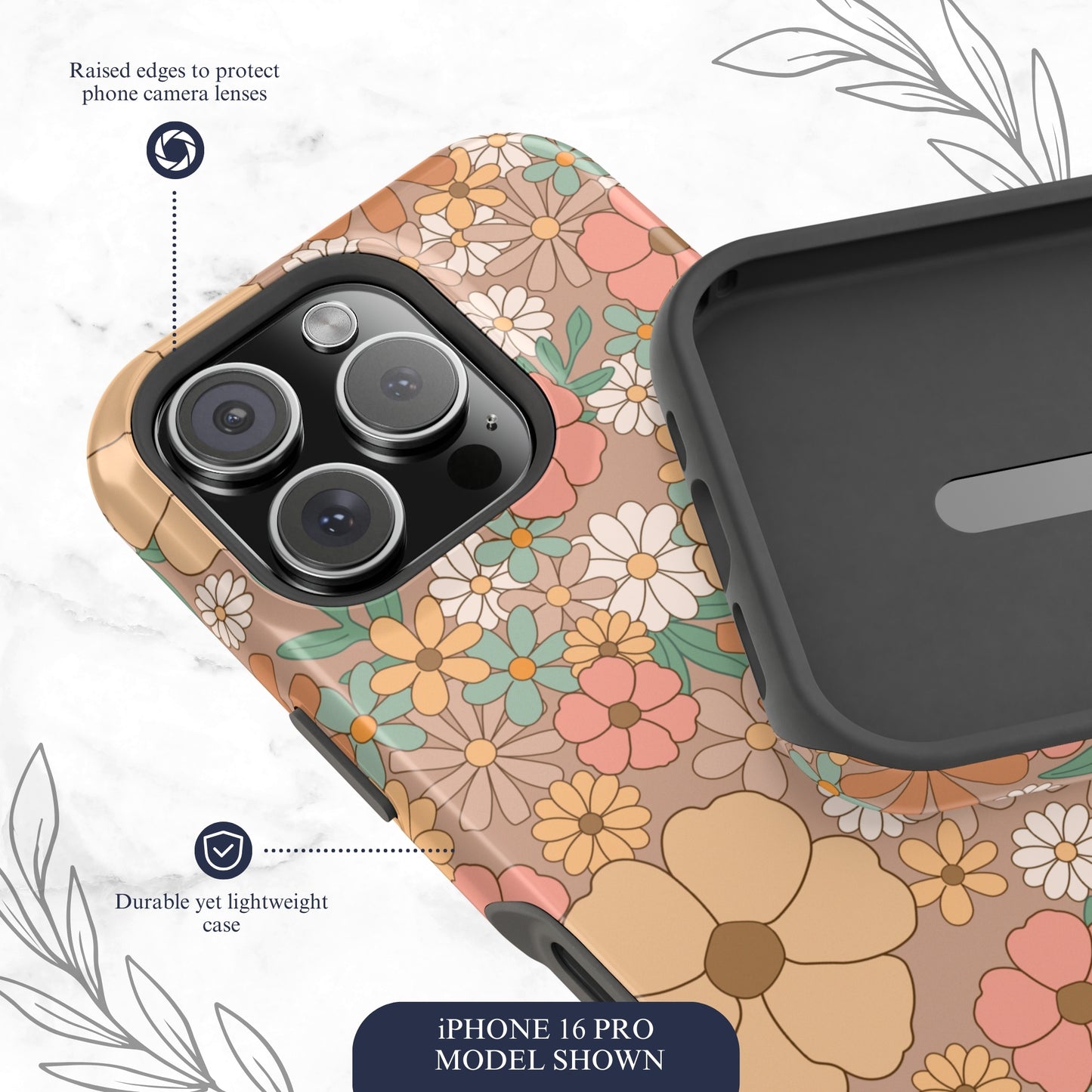 Retro Petals - Magsafe iPhone Case Phone Case-aesthetic phone case-shockproof phone case-cute phone case-designer phone case-elegant phone case-luxury phone case-phone accessories-fashion accessory