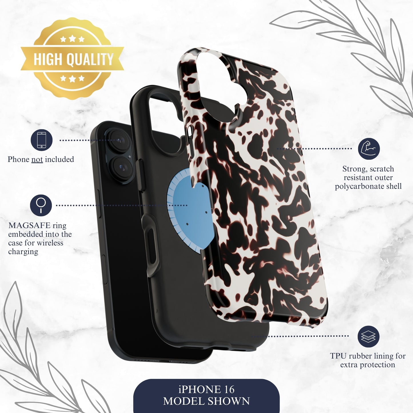 Dark Cocoa - Magsafe iPhone Case Phone Case-aesthetic phone case-shockproof phone case-cute phone case-designer phone case-elegant phone case-luxury phone case-phone accessories-fashion accessory