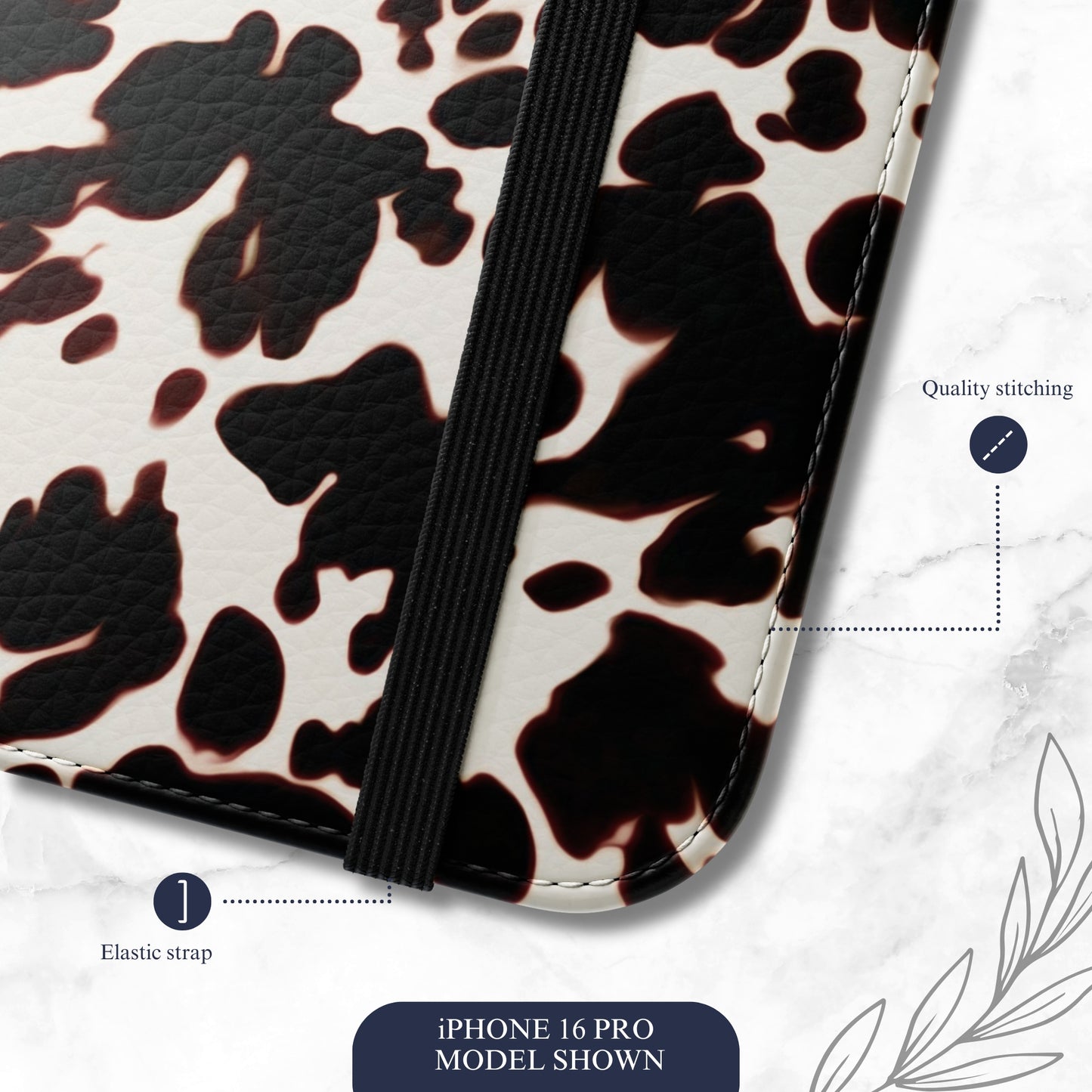 Dark Cocoa - iPhone Flip Case Wallet, Leather Folio Case Phone Case-aesthetic phone case-shockproof phone case-cute phone case-designer phone case-elegant phone case-luxury phone case-phone accessories-fashion accessory