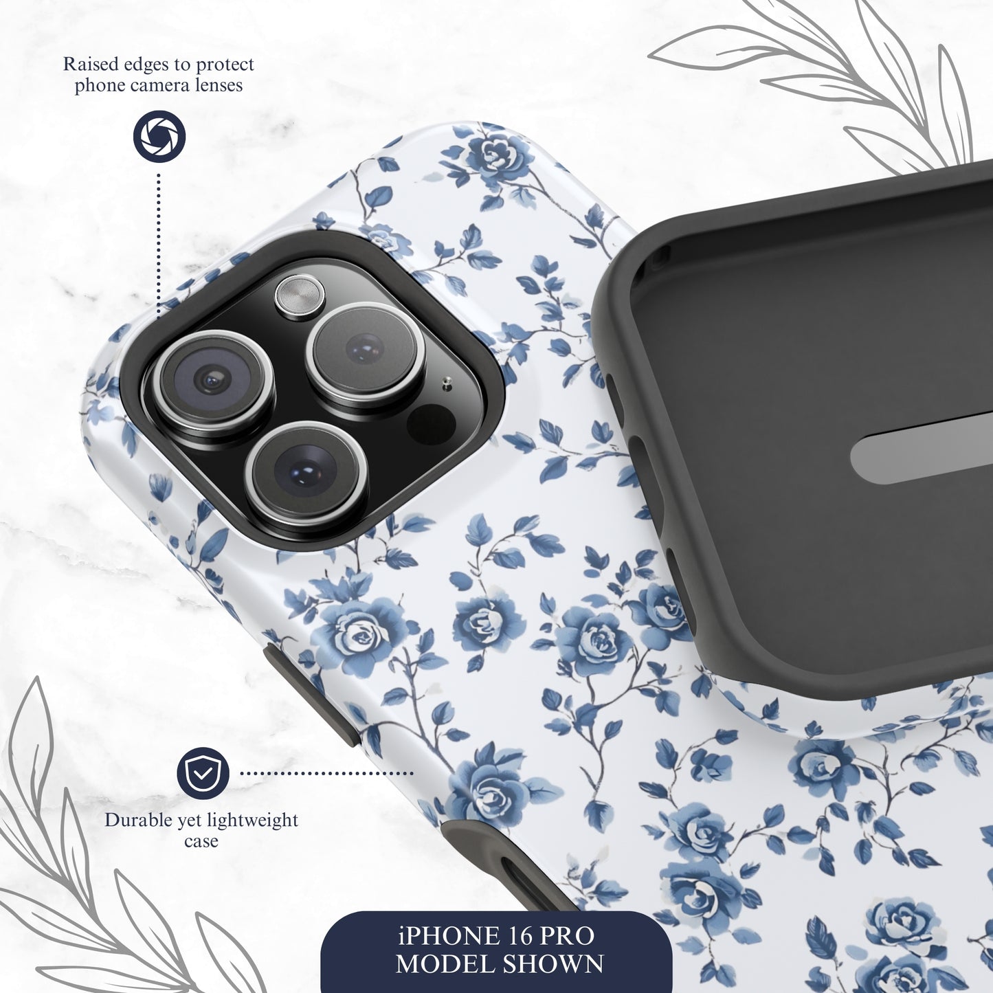 Porcelain Petals - Magsafe iPhone Case Phone Case-aesthetic phone case-shockproof phone case-cute phone case-designer phone case-elegant phone case-luxury phone case-phone accessories-fashion accessory