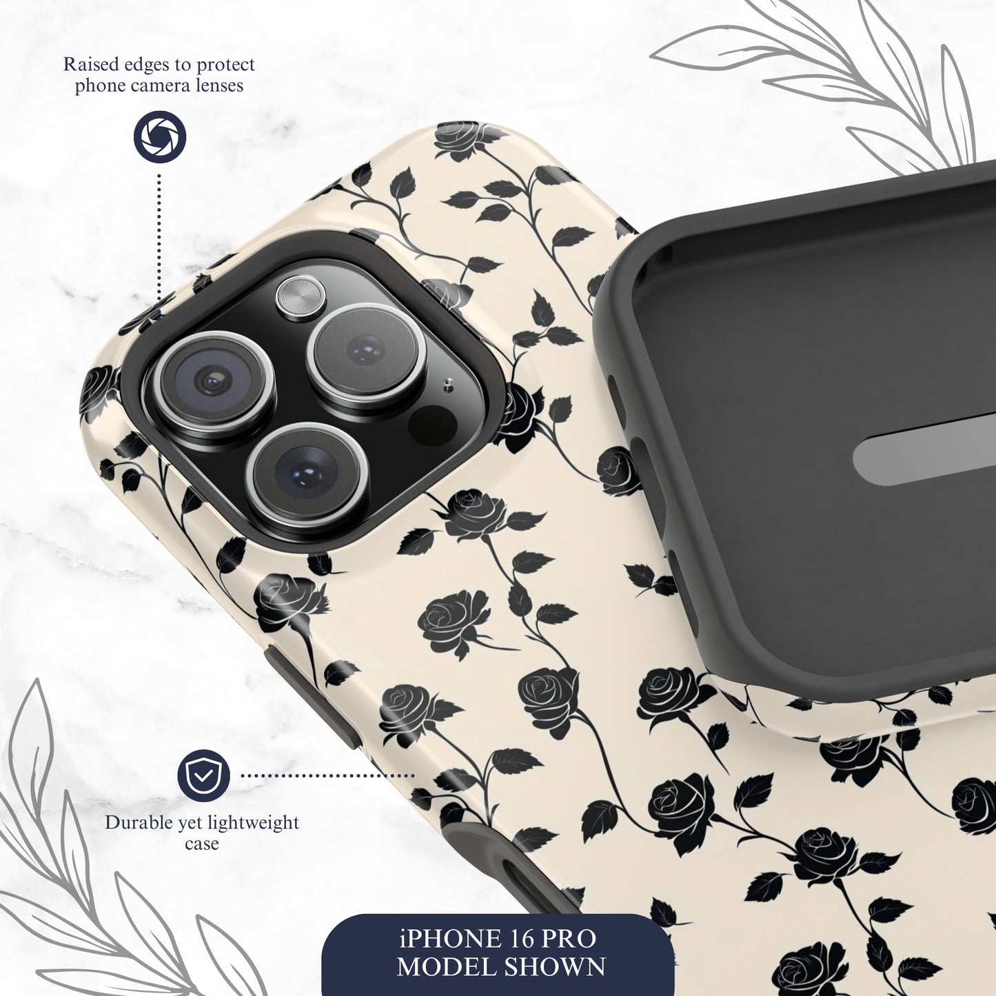 Ghost Rose - Magsafe iPhone Case Phone Case-aesthetic phone case-shockproof phone case-cute phone case-designer phone case-elegant phone case-luxury phone case-phone accessories-fashion accessory