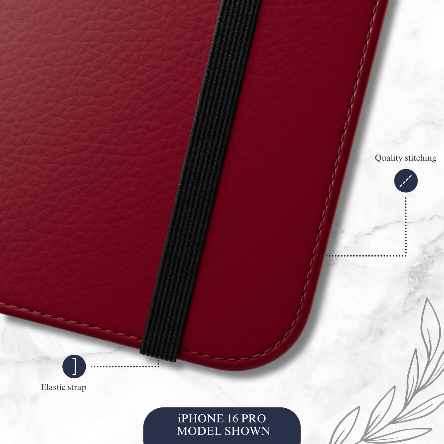 Burgundy - iPhone Flip Case Wallet, Leather Folio Case Phone Case-aesthetic phone case-shockproof phone case-cute phone case-designer phone case-elegant phone case-luxury phone case-phone accessories-fashion accessory
