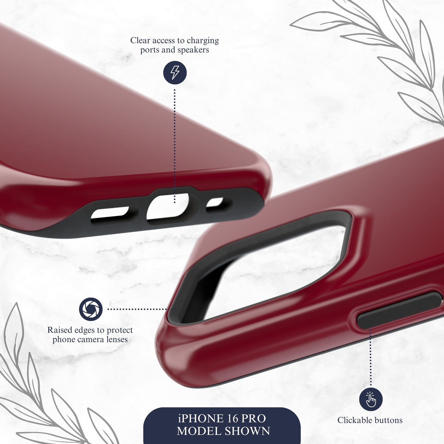 Burgundy - Magsafe iPhone Case Phone Case-aesthetic phone case-shockproof phone case-cute phone case-designer phone case-elegant phone case-luxury phone case-phone accessories-fashion accessory