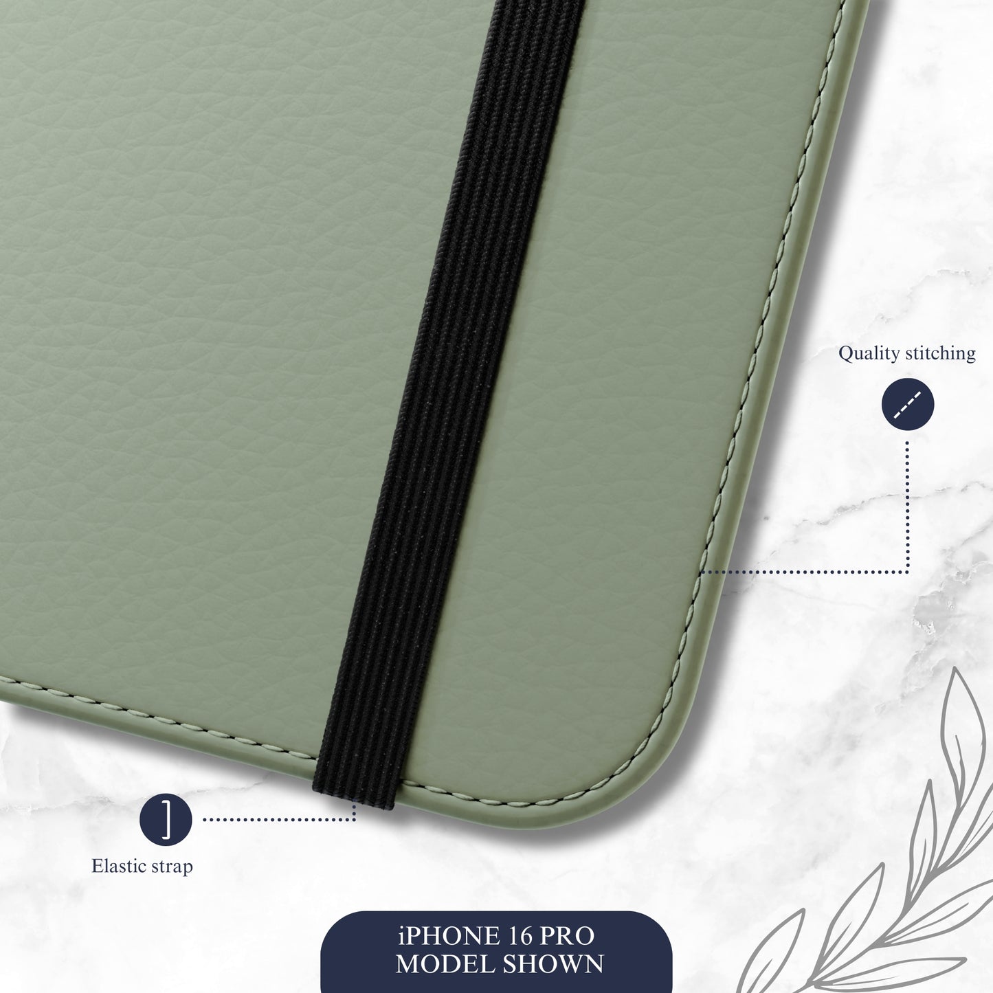 Calm - iPhone Flip Case Wallet, Leather Folio Case