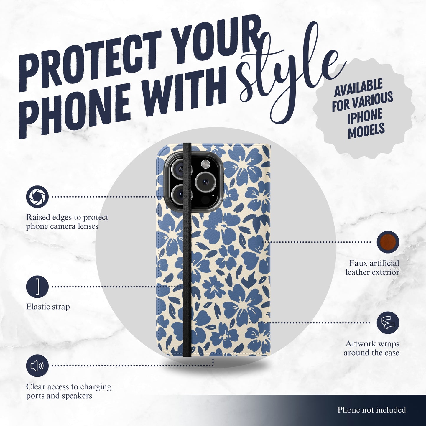Freshly Picked - iPhone Flip Case Wallet, Leather Folio Case Phone Case-aesthetic phone case-shockproof phone case-cute phone case-designer phone case-elegant phone case-luxury phone case-phone accessories-fashion accessory