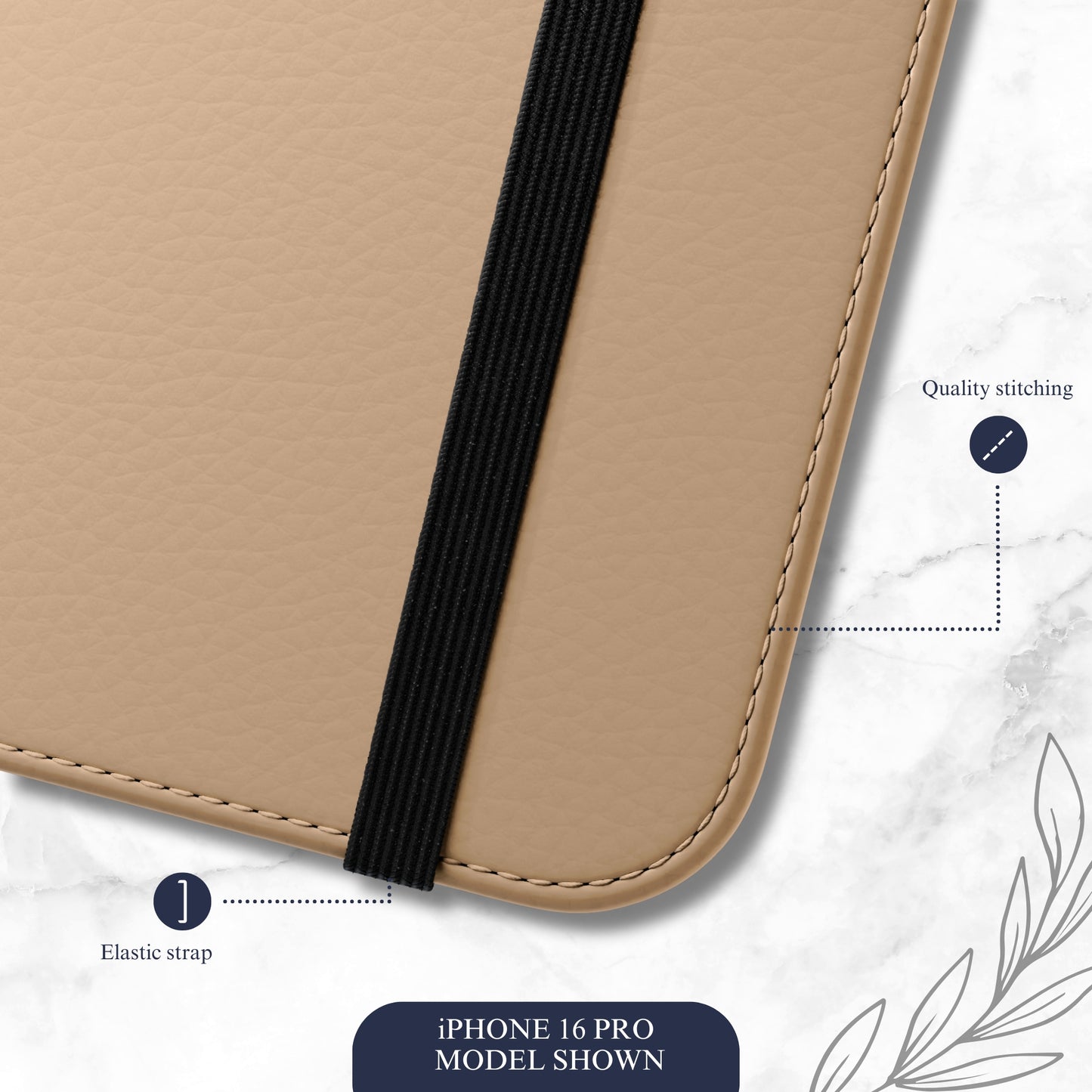 Nude - iPhone Flip Case Wallet, Leather Folio Case