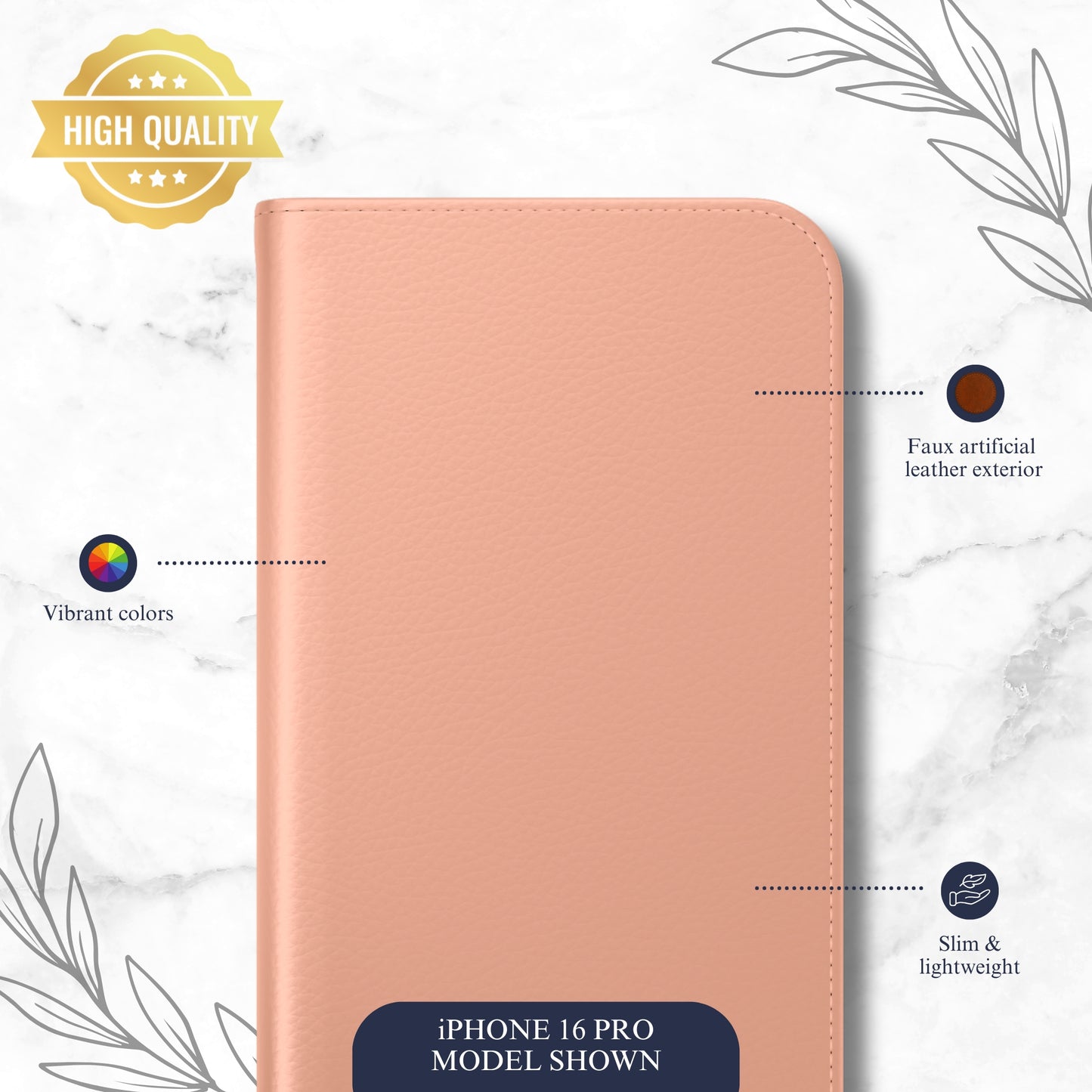 Peachy - iPhone Flip Case Wallet, Leather Folio Case Phone Case-aesthetic phone case-shockproof phone case-cute phone case-designer phone case-elegant phone case-luxury phone case-phone accessories-fashion accessory