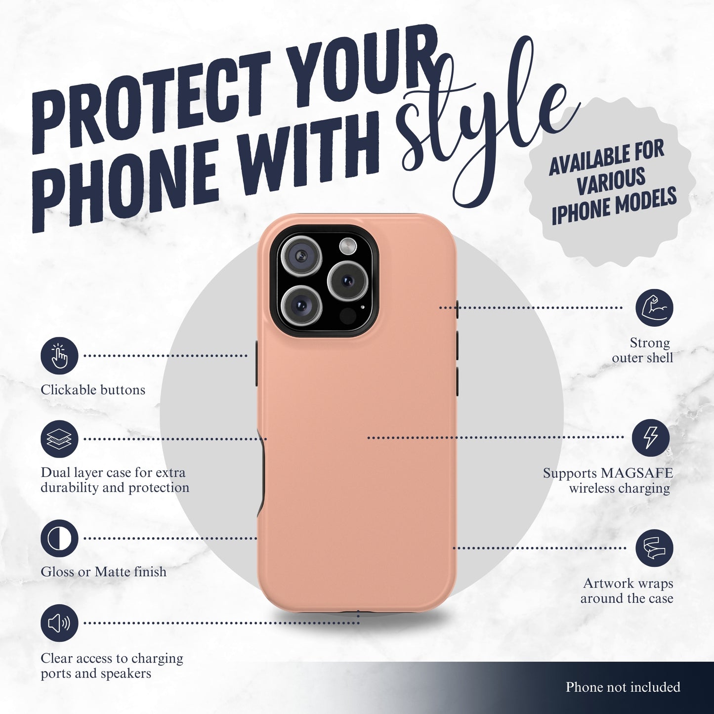 Peachy - Magsafe iPhone Case Phone Case-aesthetic phone case-shockproof phone case-cute phone case-designer phone case-elegant phone case-luxury phone case-phone accessories-fashion accessory