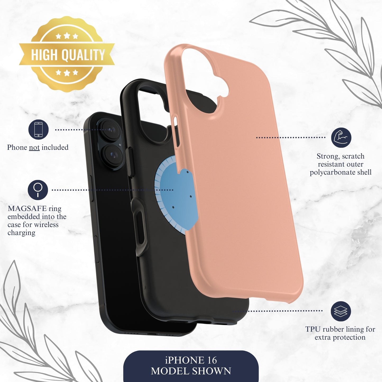 Peachy - Magsafe iPhone Case Phone Case-aesthetic phone case-shockproof phone case-cute phone case-designer phone case-elegant phone case-luxury phone case-phone accessories-fashion accessory