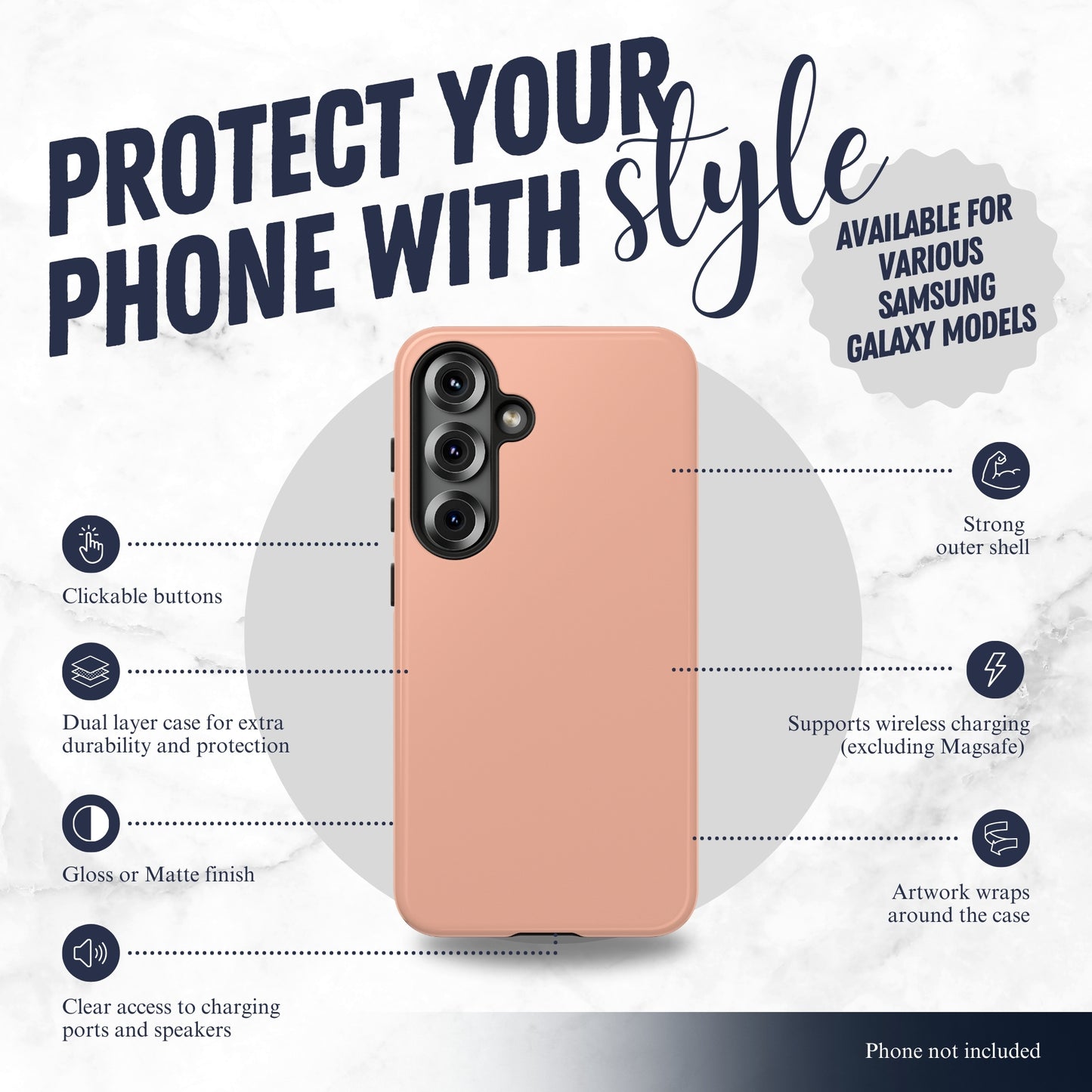 Peachy - Samsung Galaxy Case Phone Case-aesthetic phone case-shockproof phone case-cute phone case-designer phone case-elegant phone case-luxury phone case-phone accessories-fashion accessory