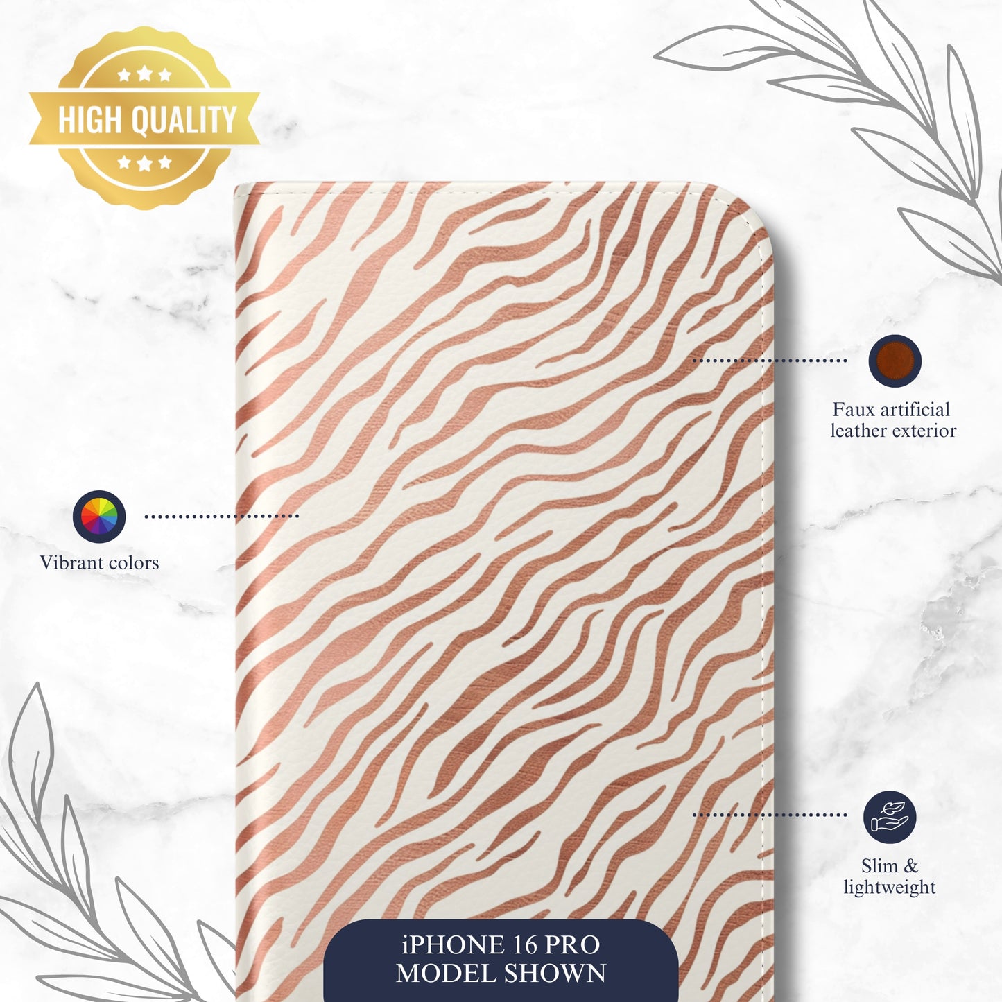 Pearl - iPhone Flip Case Wallet, Leather Folio Case Phone Case-aesthetic phone case-shockproof phone case-cute phone case-designer phone case-elegant phone case-luxury phone case-phone accessories-fashion accessory