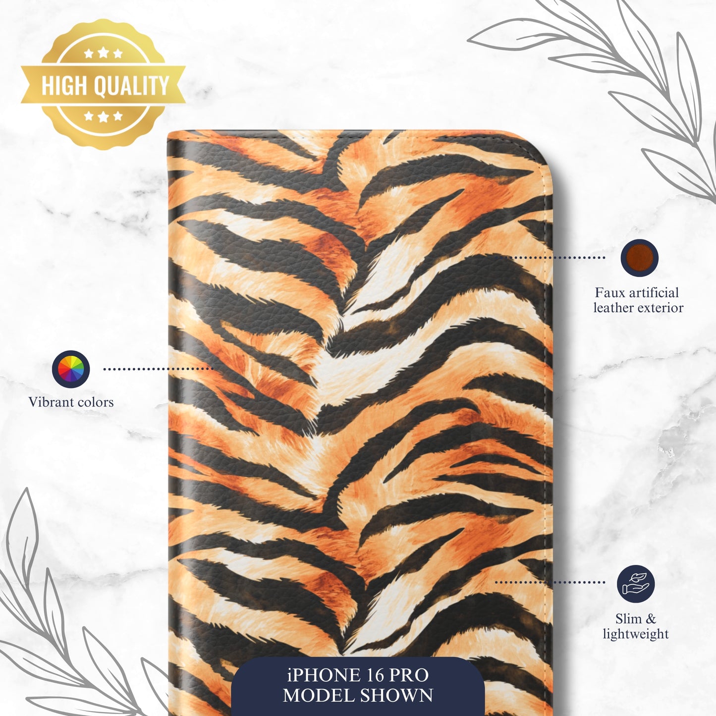 Barely Tamed - iPhone Flip Case Wallet, Leather Folio Case Phone Case-aesthetic phone case-shockproof phone case-cute phone case-designer phone case-elegant phone case-luxury phone case-phone accessories-fashion accessory