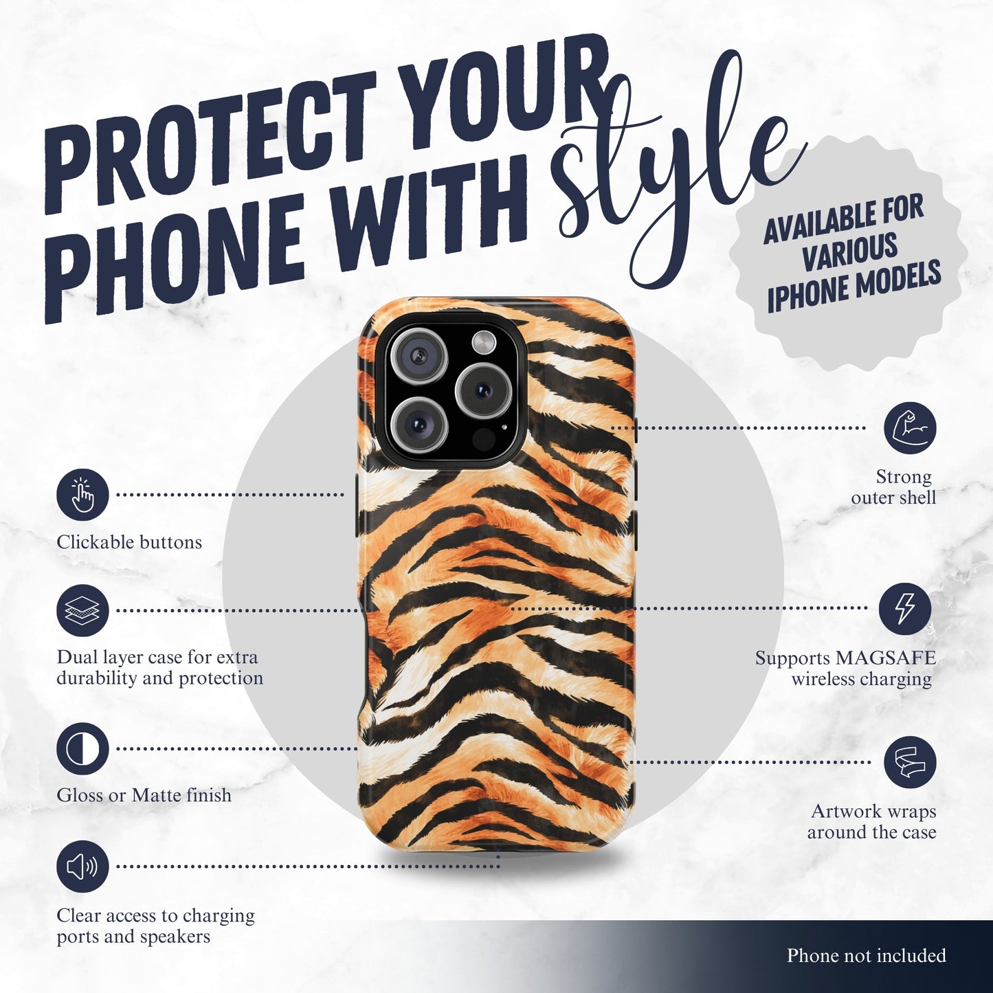 Barely Tamed - Magsafe iPhone Case Phone Case-aesthetic phone case-shockproof phone case-cute phone case-designer phone case-elegant phone case-luxury phone case-phone accessories-fashion accessory