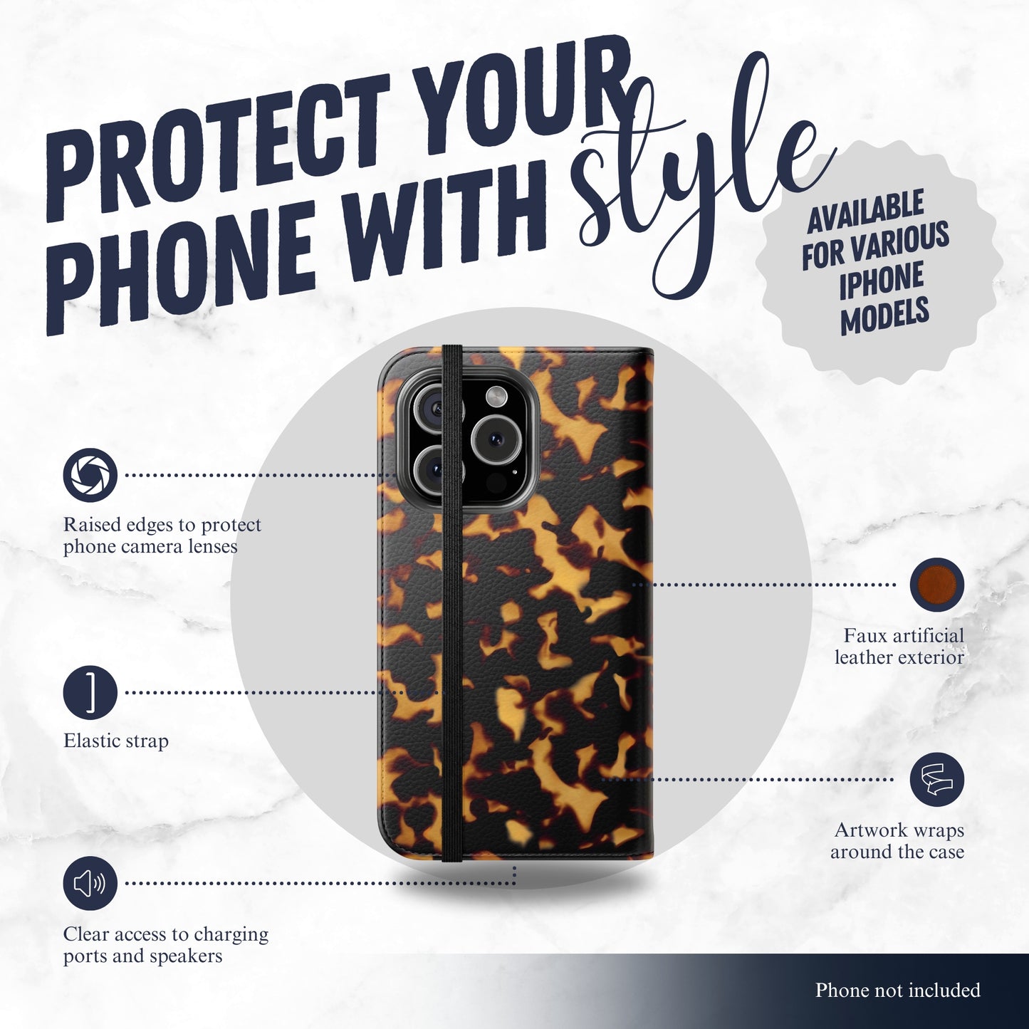 Burnt Honey - iPhone Flip Case Wallet, Leather Folio Case Phone Case-aesthetic phone case-shockproof phone case-cute phone case-designer phone case-elegant phone case-luxury phone case-phone accessories-fashion accessory