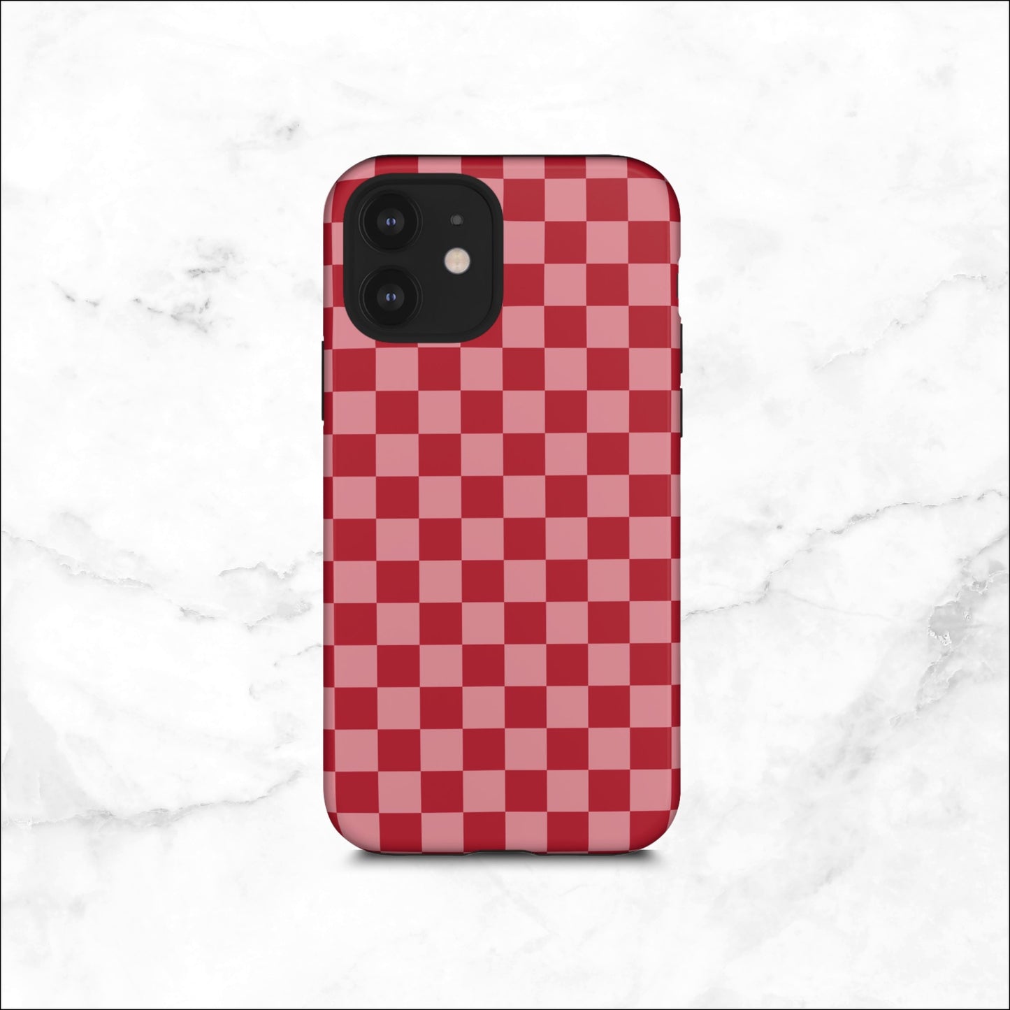 Crimson Check - iPhone Case