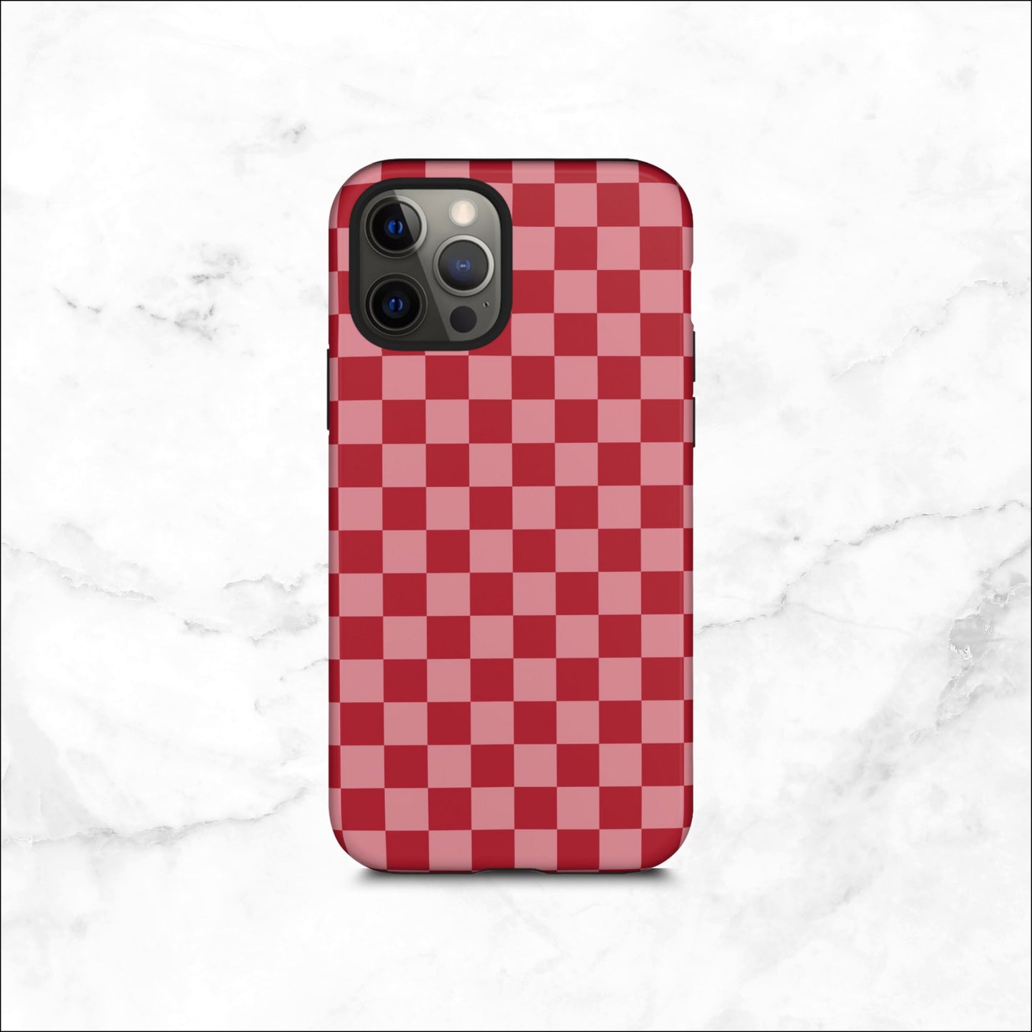 Crimson Check - iPhone Case