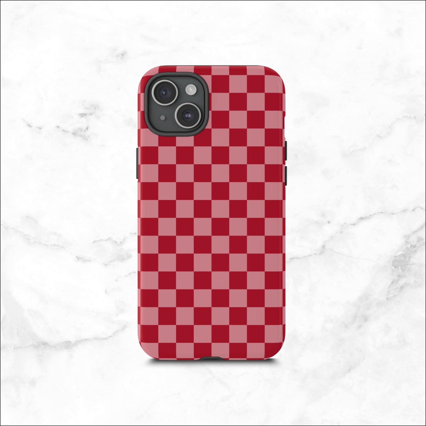 Crimson Check - iPhone Case