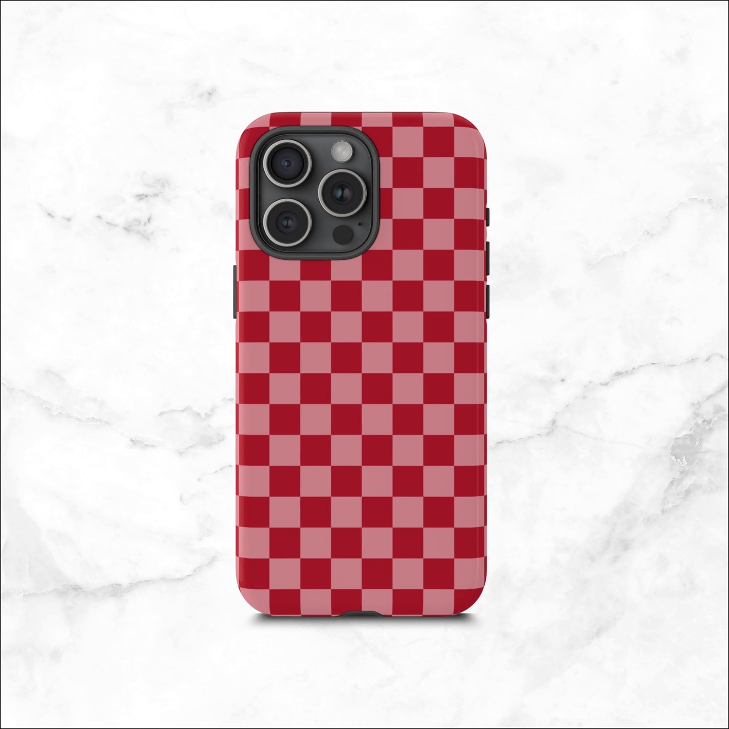 Crimson Check - iPhone Case