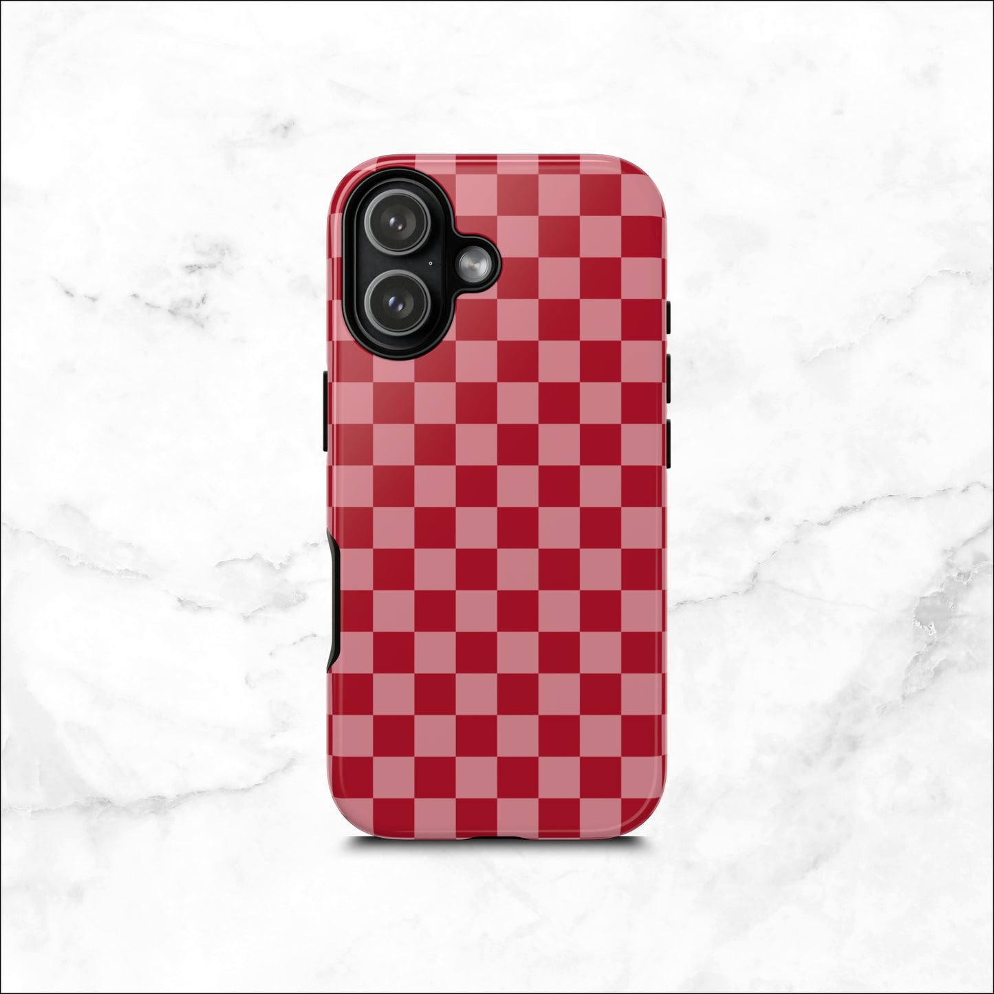 Crimson Check - iPhone Case
