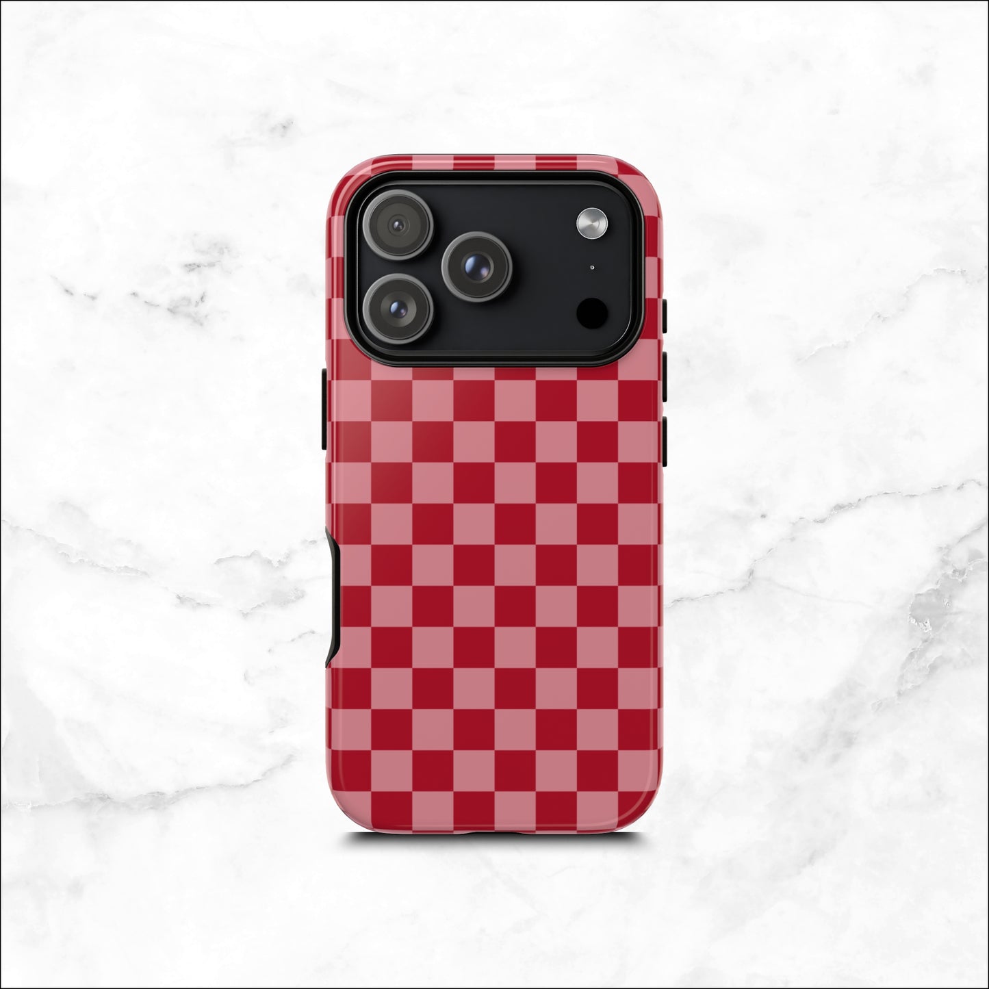 Crimson Check - iPhone Case
