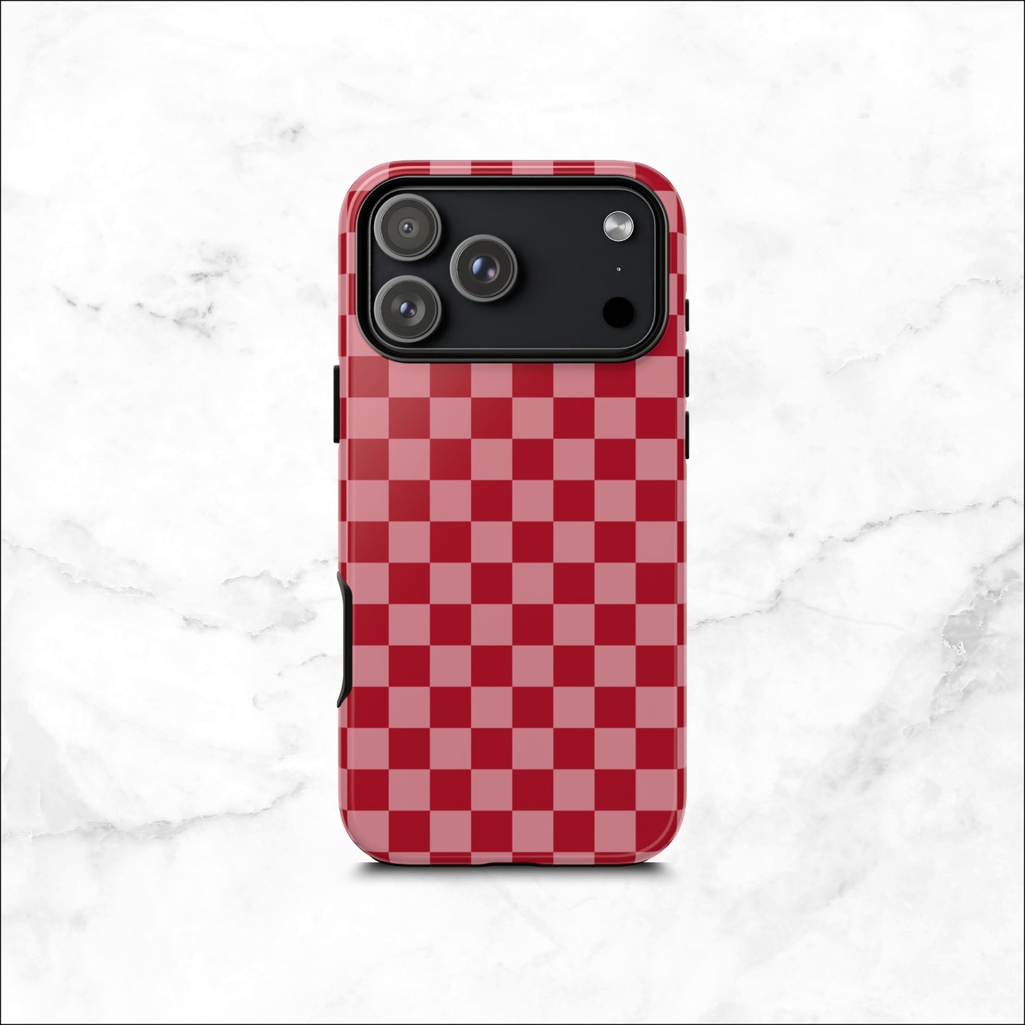 Crimson Check - iPhone Case