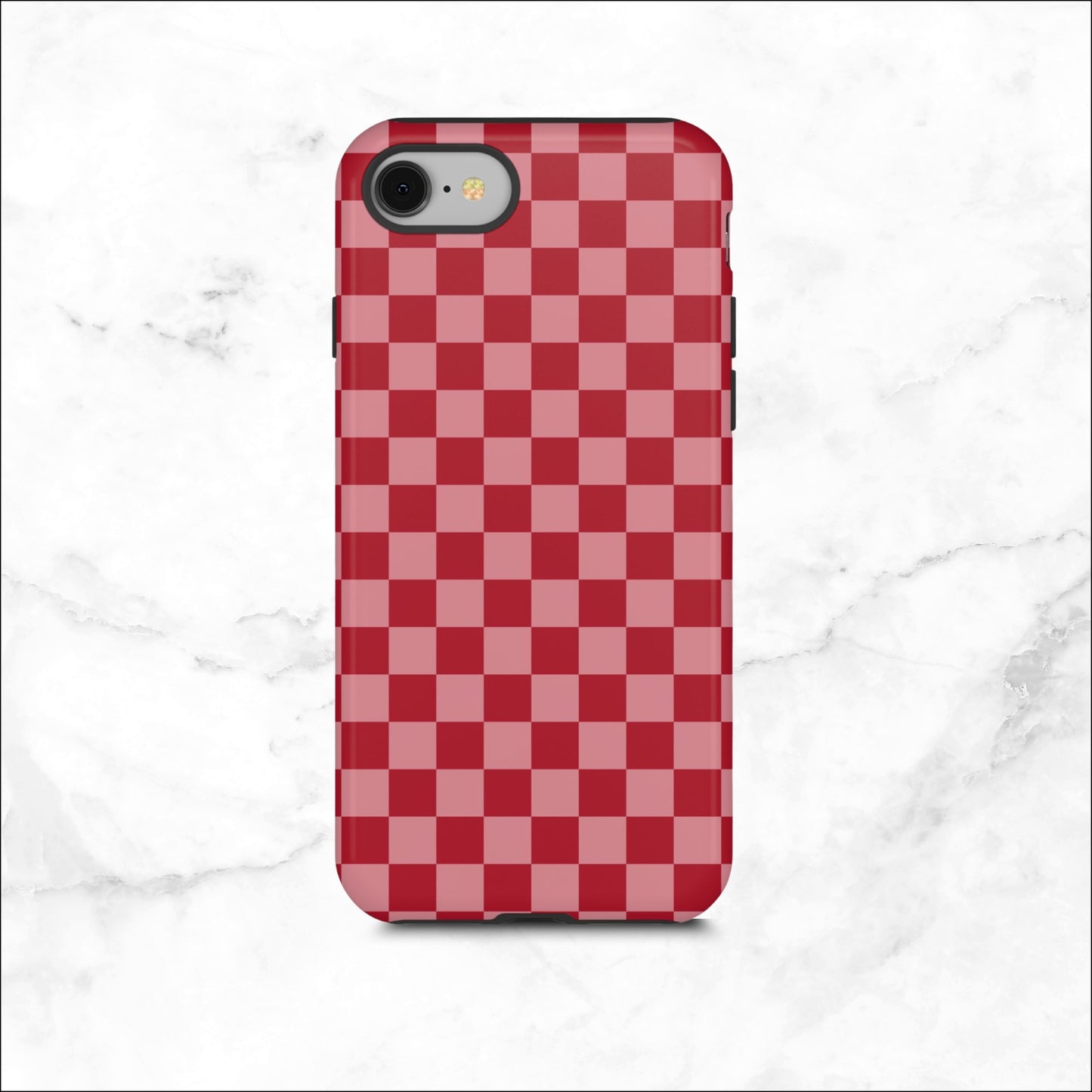 Crimson Check - iPhone Case