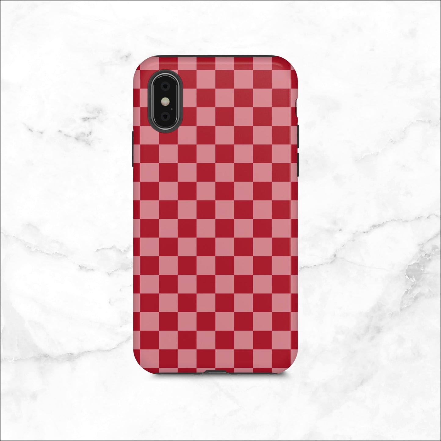 Crimson Check - iPhone Case