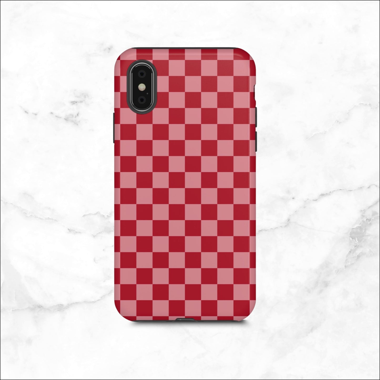 Crimson Check - iPhone Case
