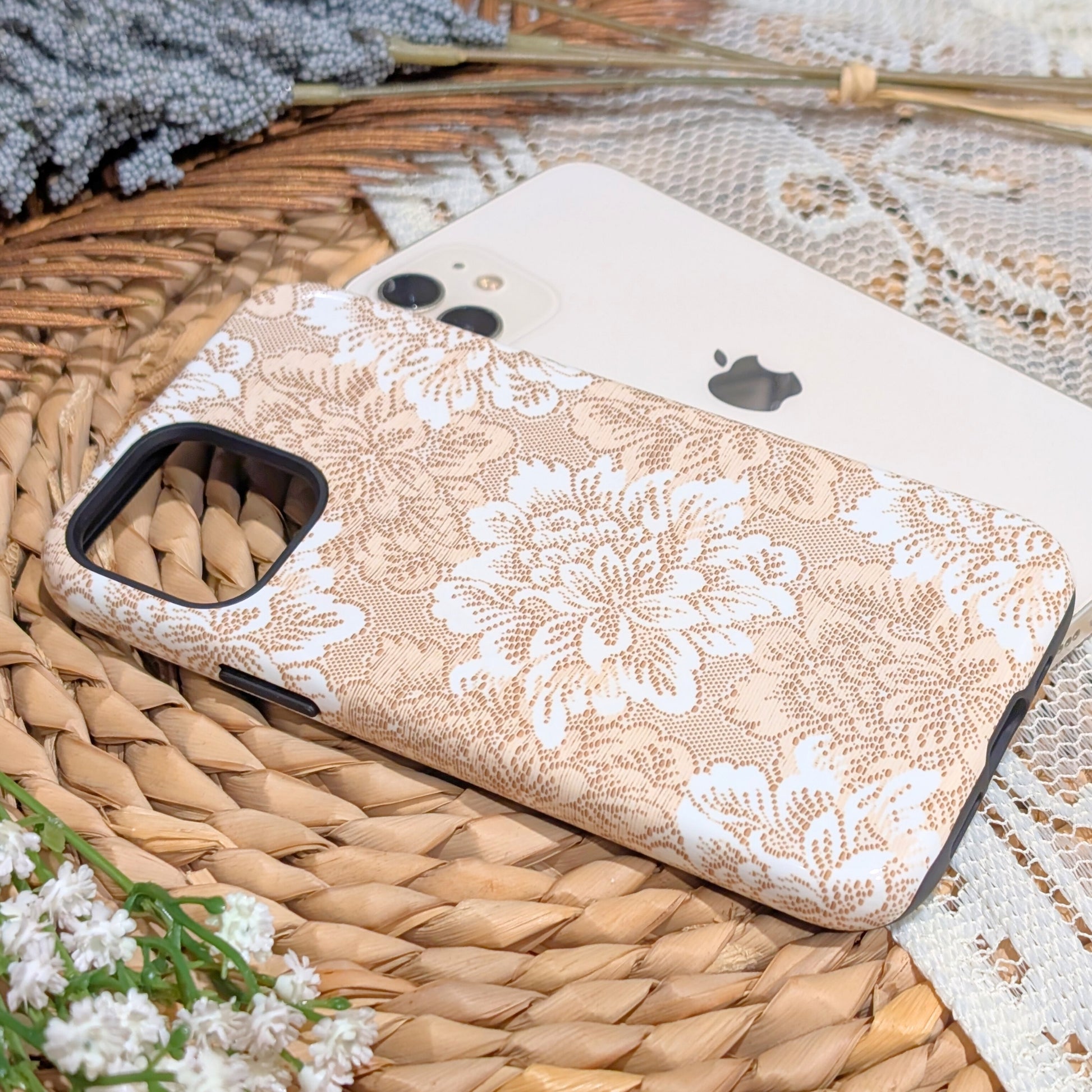 Keepsake Lace - iPhone Flip Case Wallet, Leather Folio Case Phone Case-aesthetic phone case-shockproof phone case-cute phone case-designer phone case-elegant phone case-luxury phone case-phone accessories-fashion accessory