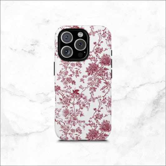Scarlet Toile - iPhone Case Phone Case-aesthetic phone case-shockproof phone case-cute phone case-designer phone case-elegant phone case-luxury phone case-phone accessories-fashion accessory