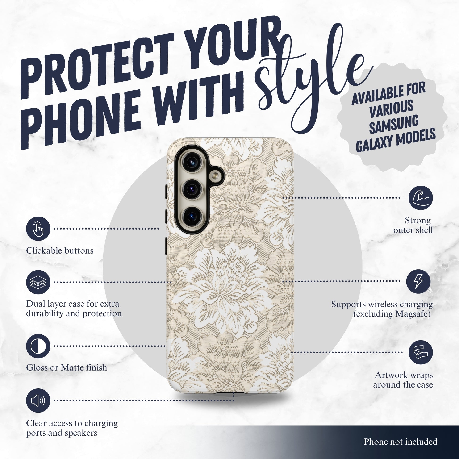 Keepsake Lace - Samsung Galaxy Case Phone Case-aesthetic phone case-shockproof phone case-cute phone case-designer phone case-elegant phone case-luxury phone case-phone accessories-fashion accessory