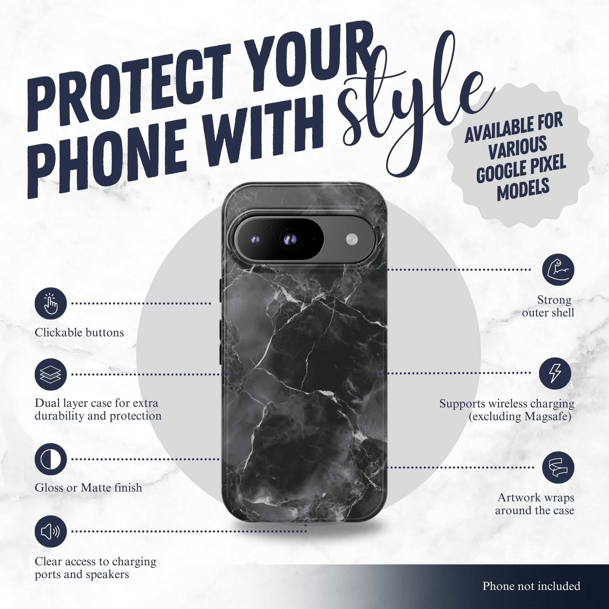 Obsidian - Google Pixel Case Phone Case-aesthetic phone case-shockproof phone case-cute phone case-designer phone case-elegant phone case-luxury phone case-phone accessories-fashion accessory